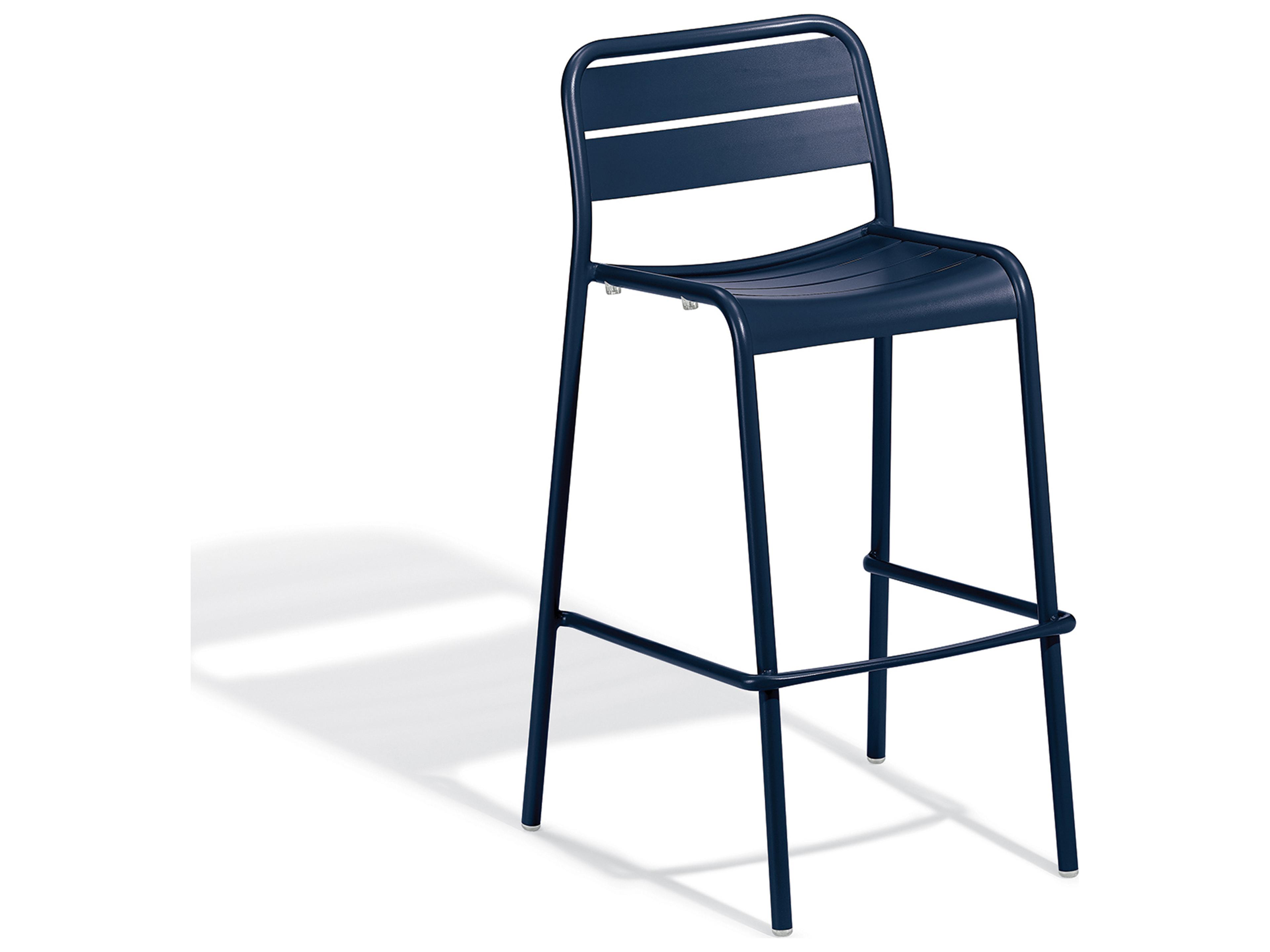 Kapri Aluminum Prussian Stackable Patio Bar Chair