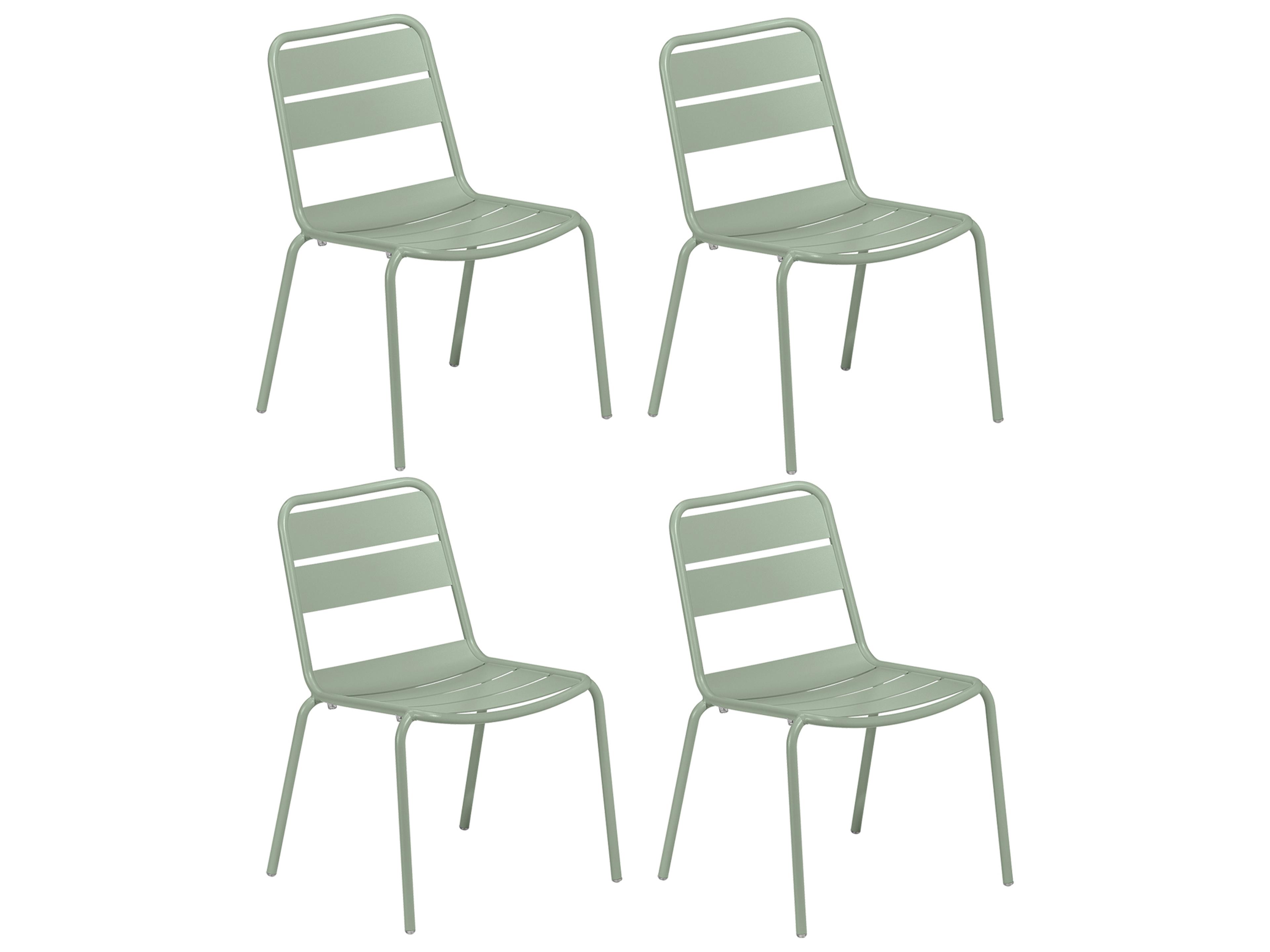 Kapri Aluminum Sage Stackable Patio Dining Side Chair Set of 4