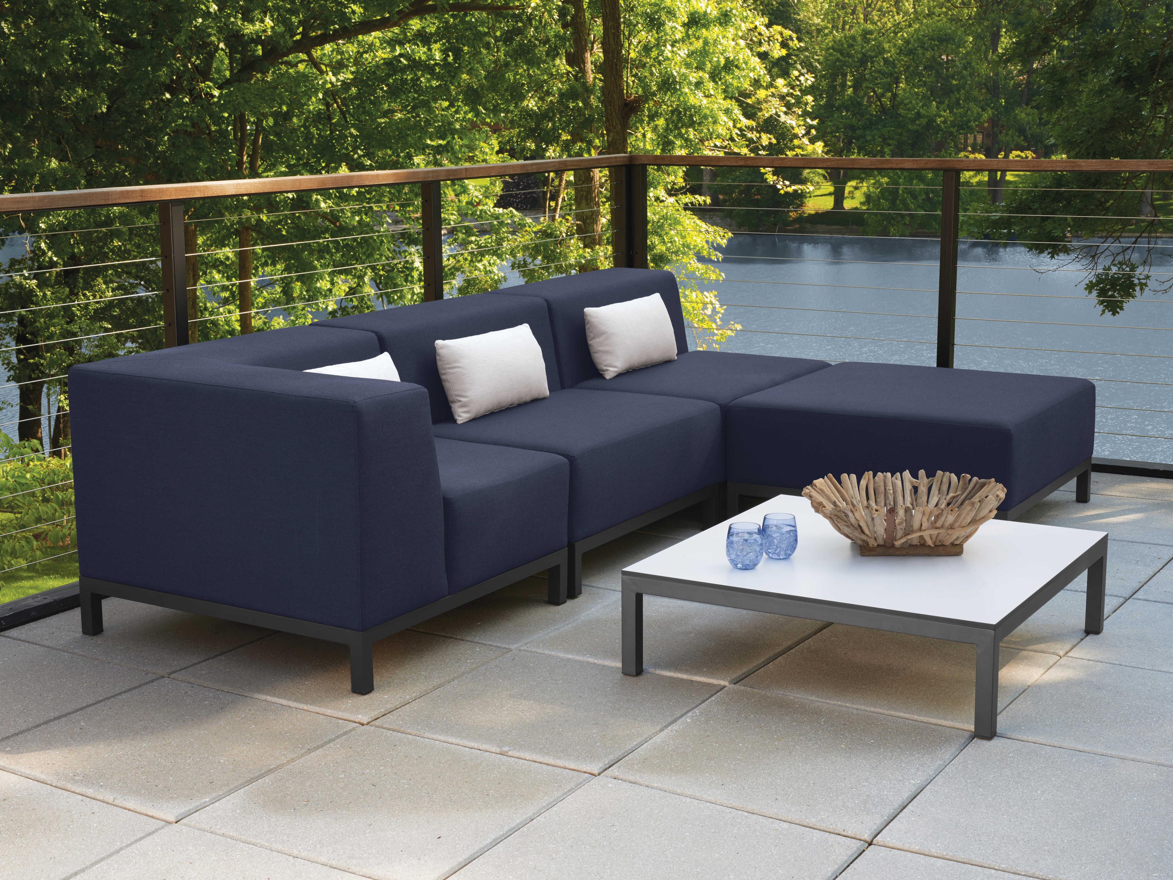 Oxford Garden Koral Modular Corner Aluminum Cushion Lounge Chair