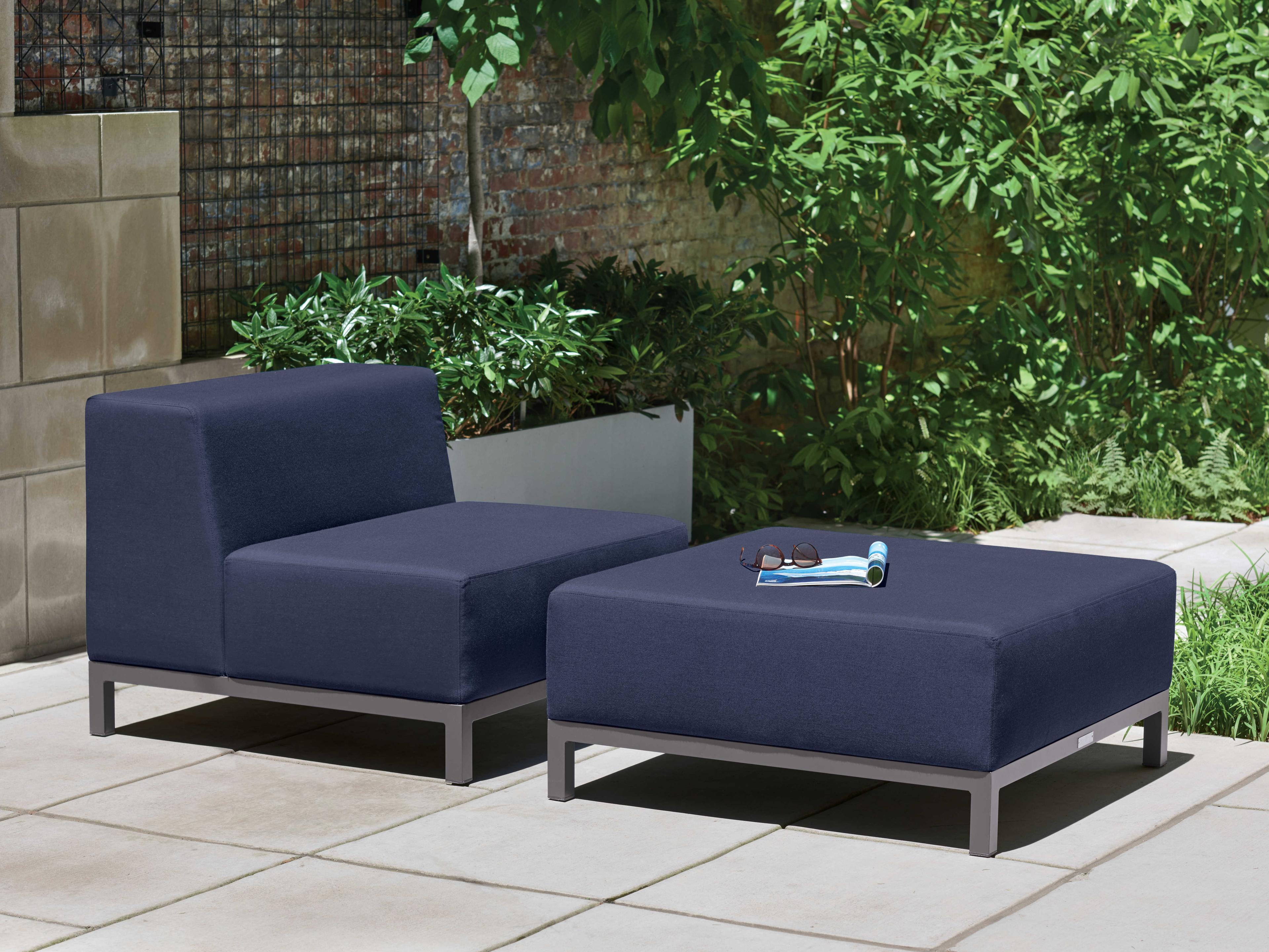 Oxford Garden Koral Aluminum Cushion Ottoman