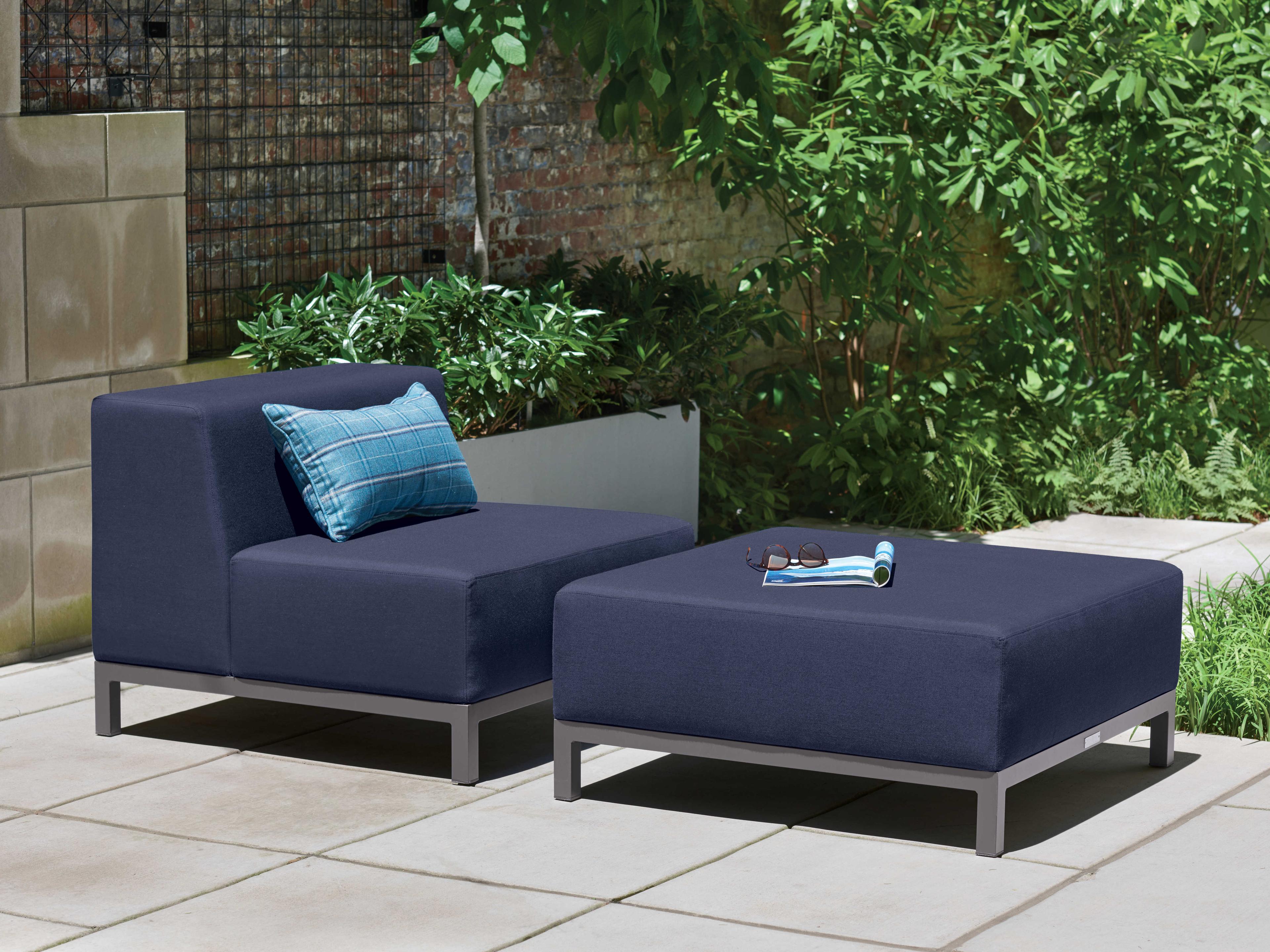 Oxford Garden Koral Aluminum Cushion Ottoman