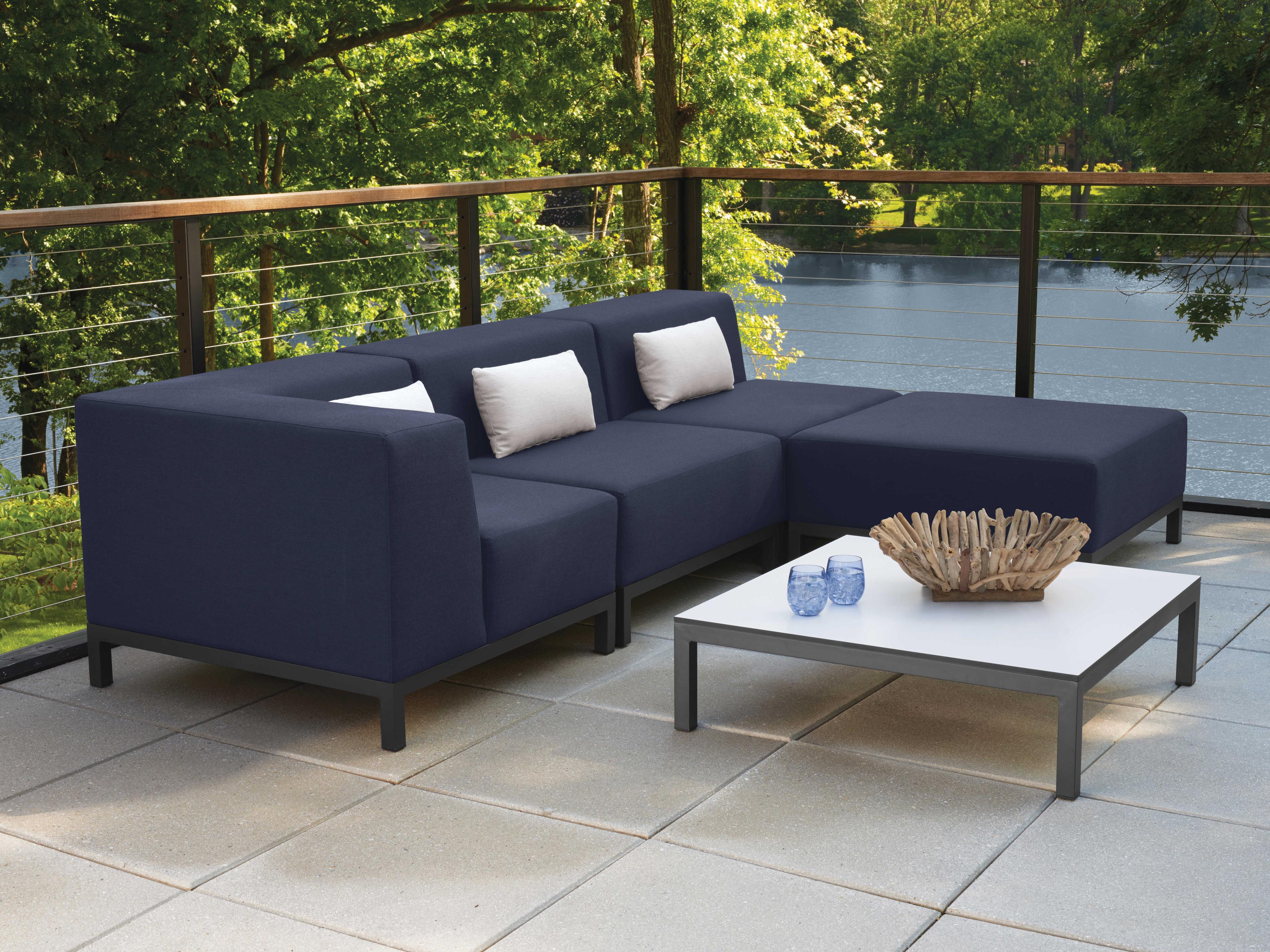 Oxford Garden Koral Aluminum Square Coffee Table