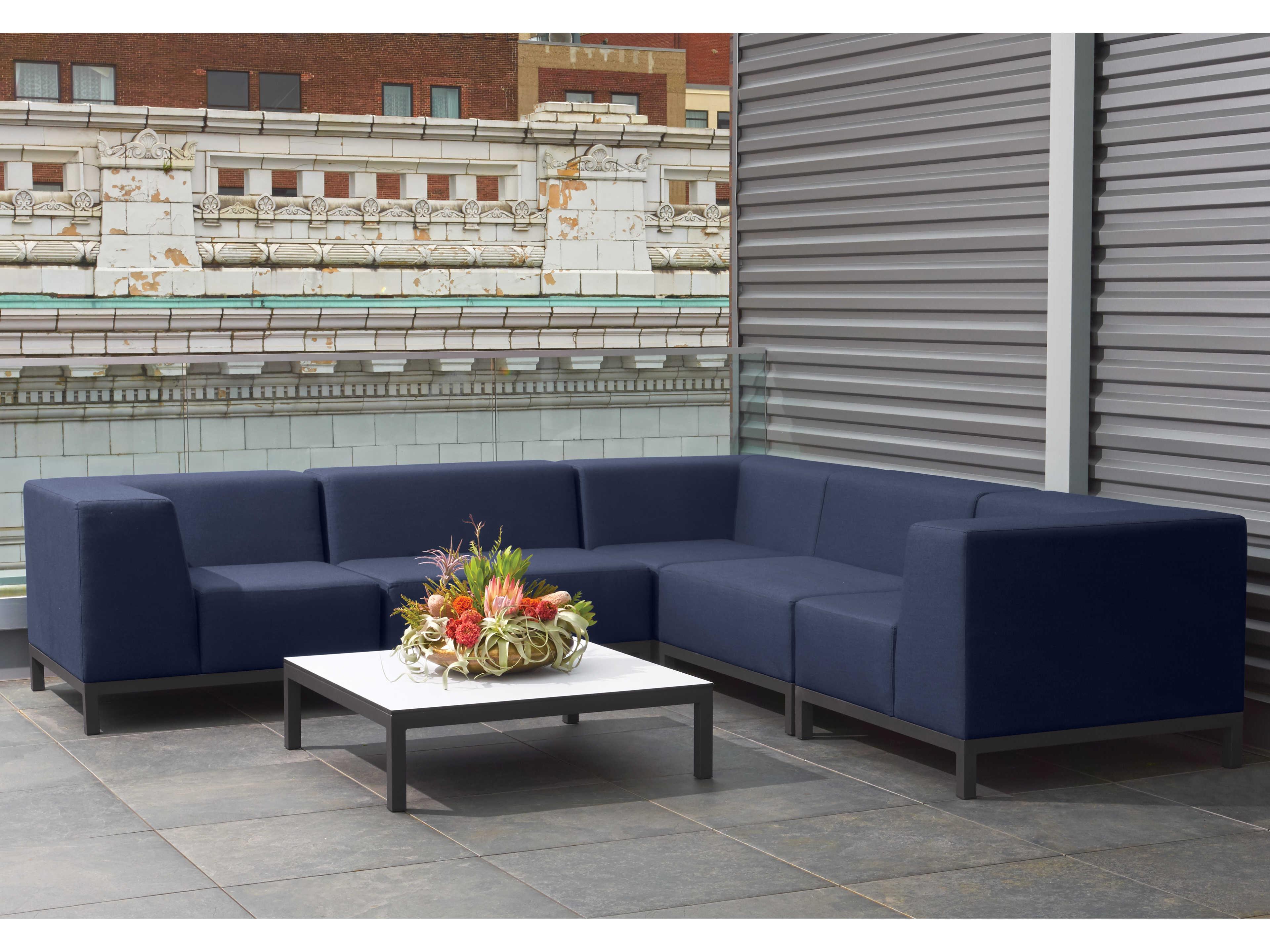 Oxford Garden Koral Aluminum Square Coffee Table