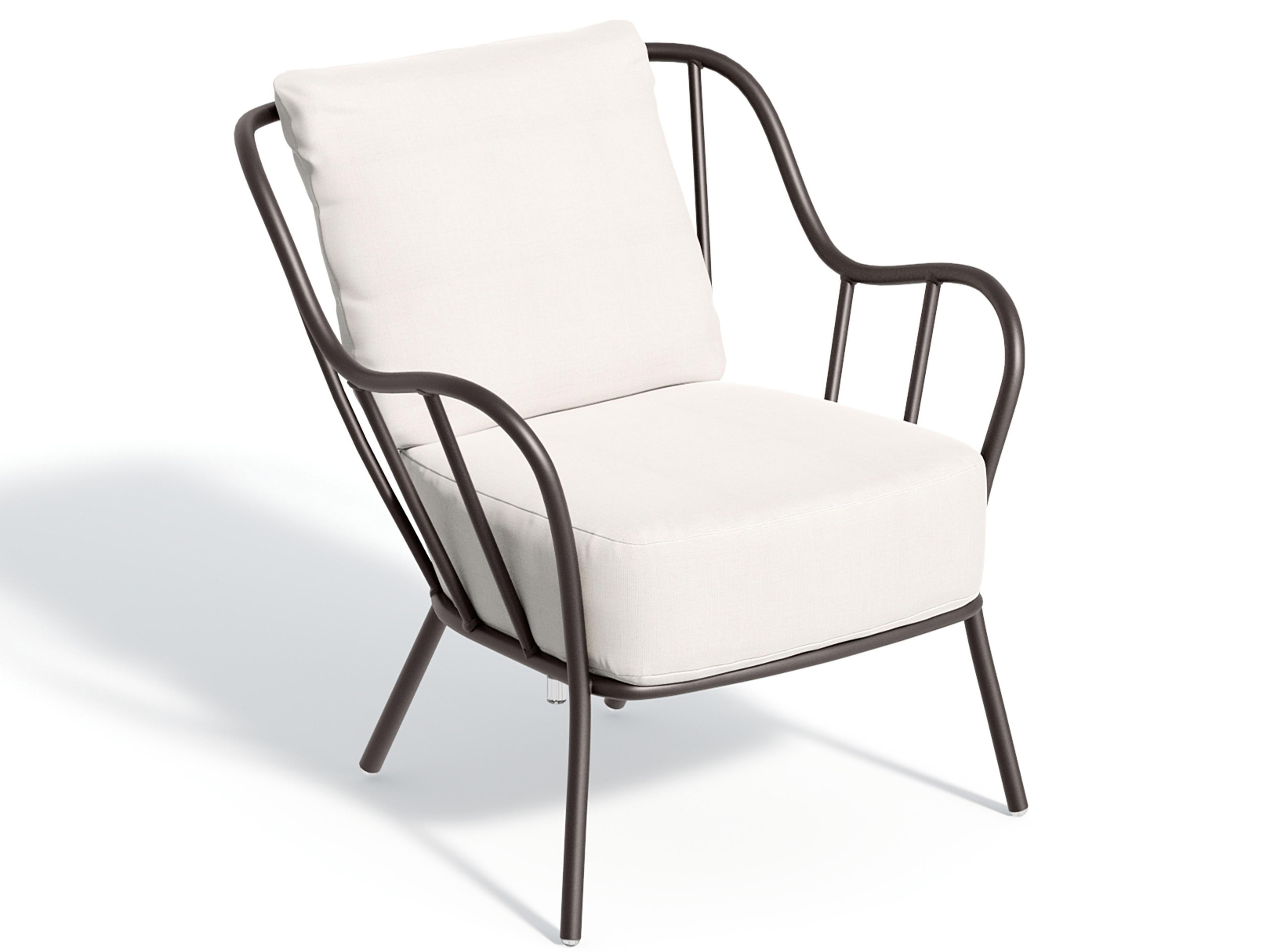 Malti Aluminum Carbon Patio Lounge Chair with Bliss Linen Cushion