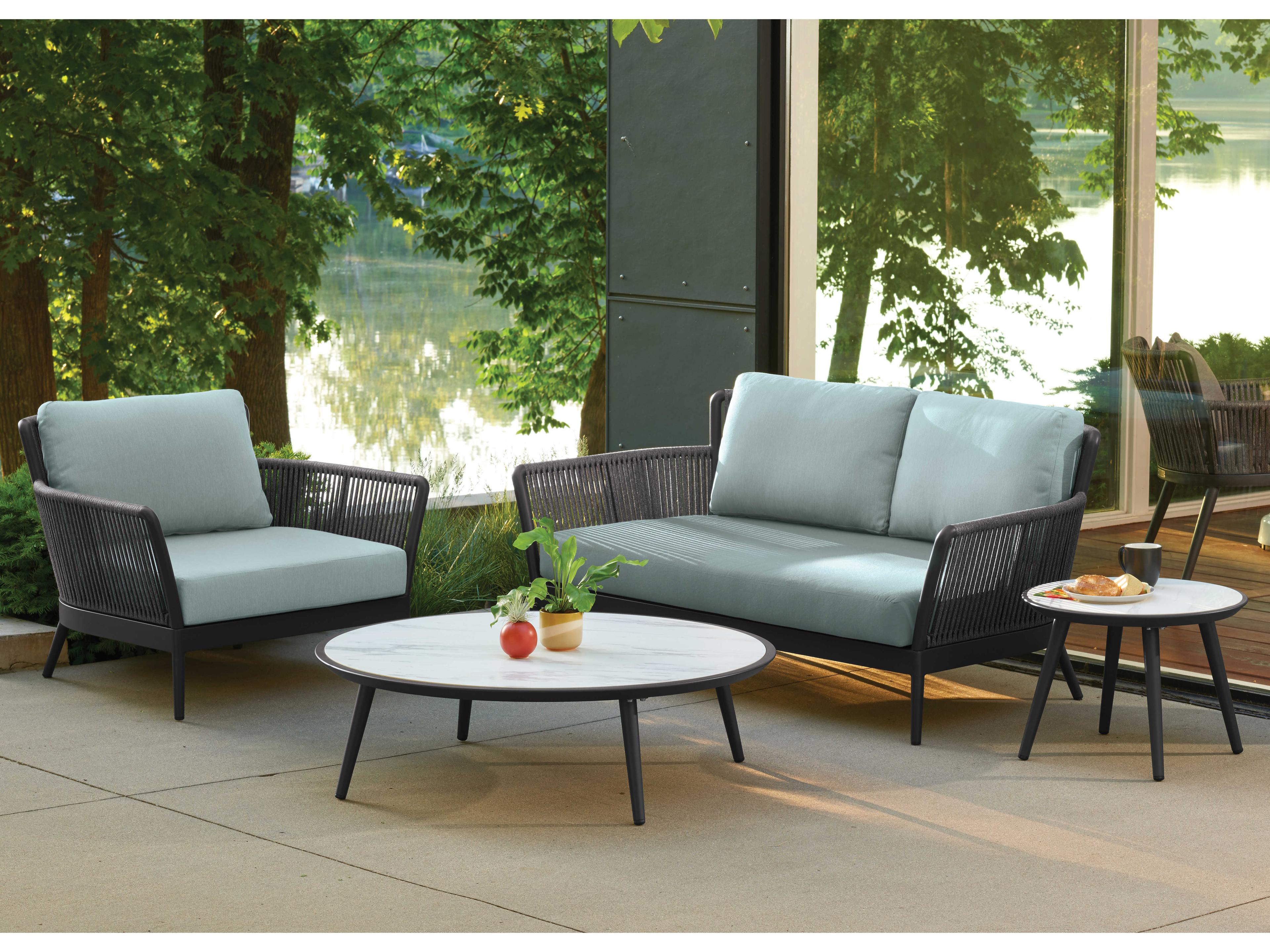 Oxford Garden Nette Aluminum Seafoam Cushion Lounge Chair