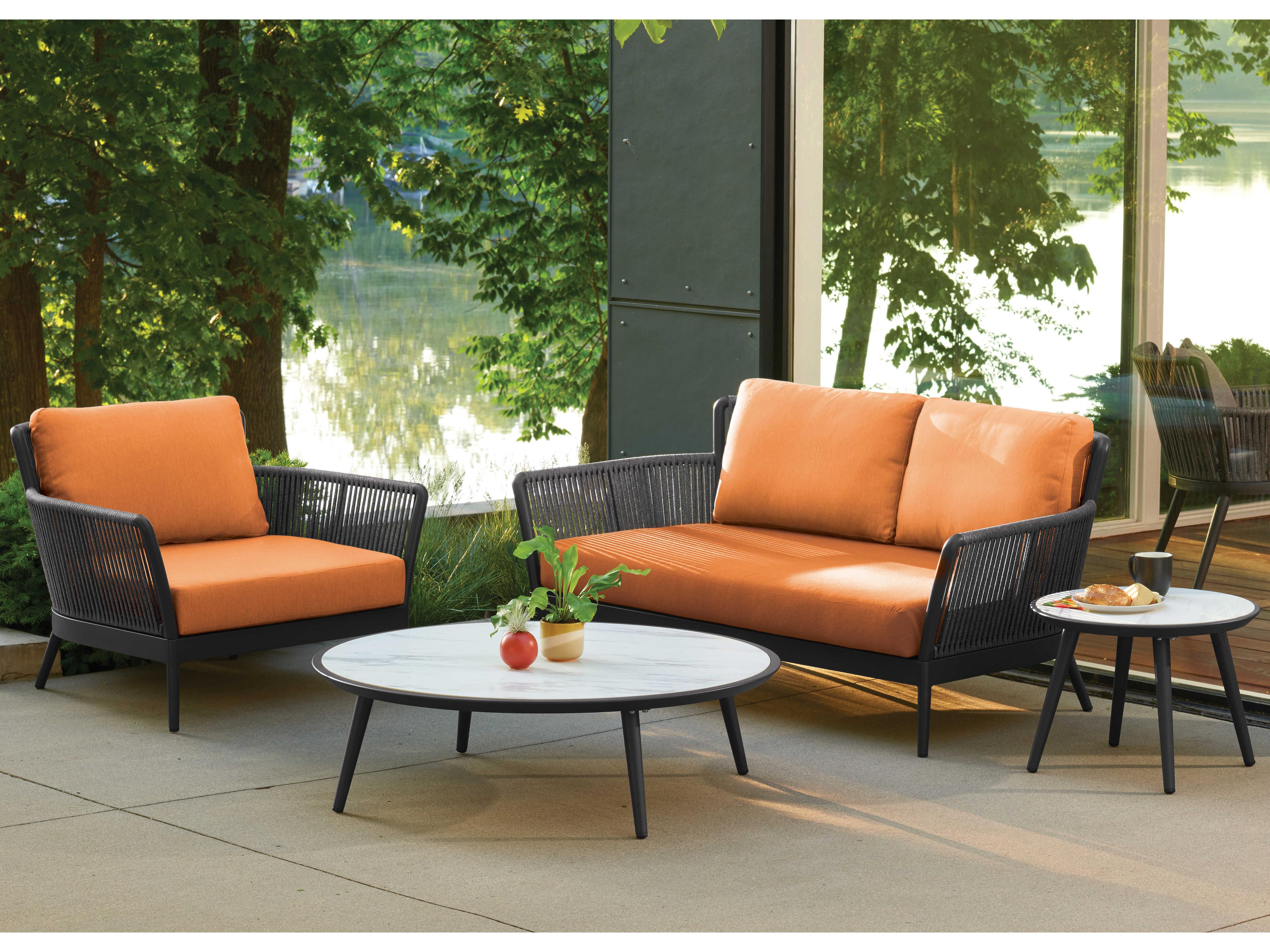 Oxford Garden Nette Aluminum Tangerine Cushion Lounge Chair