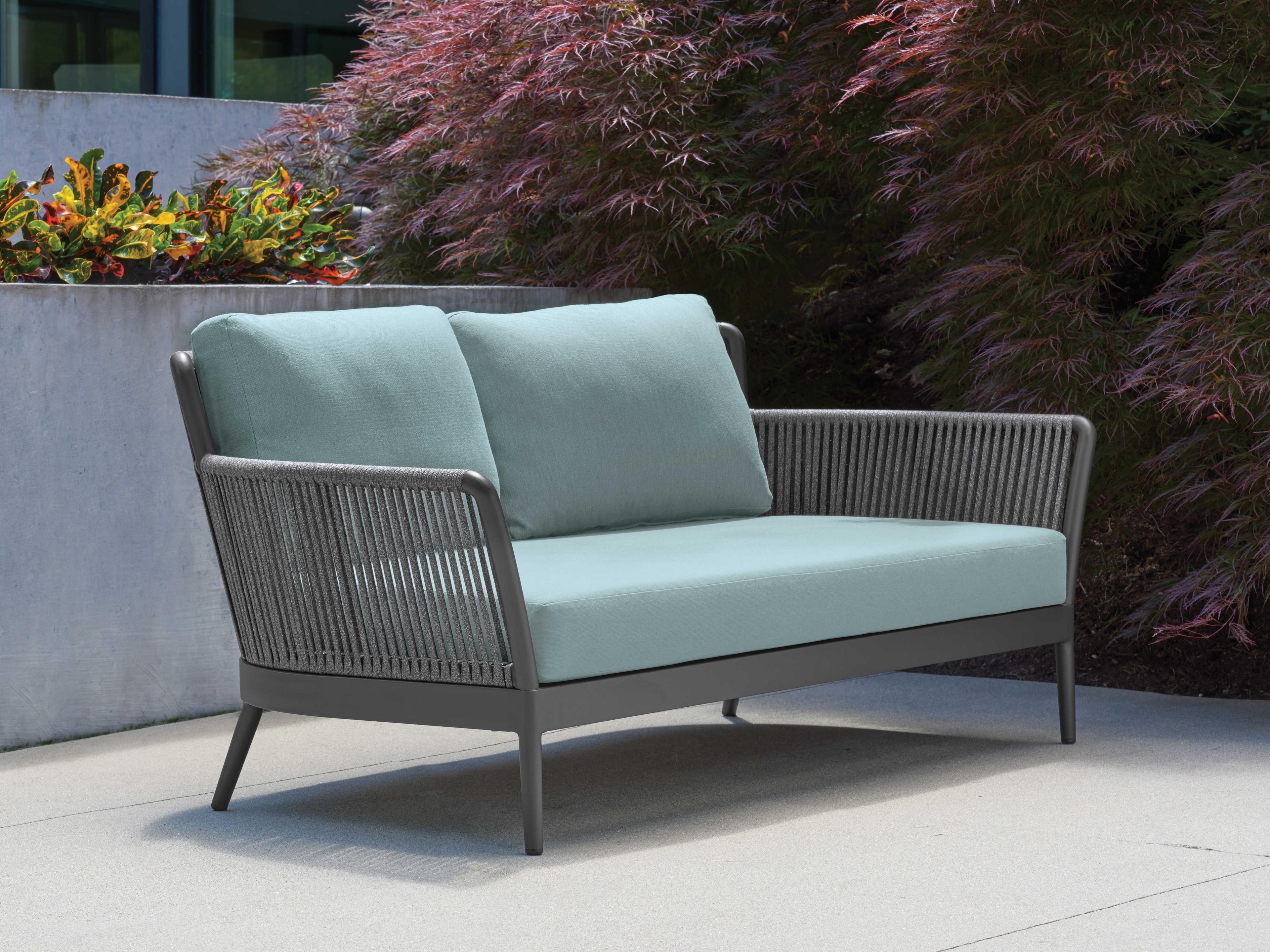Oxford Garden Nette Aluminum Seafoam Cushion Loveseat