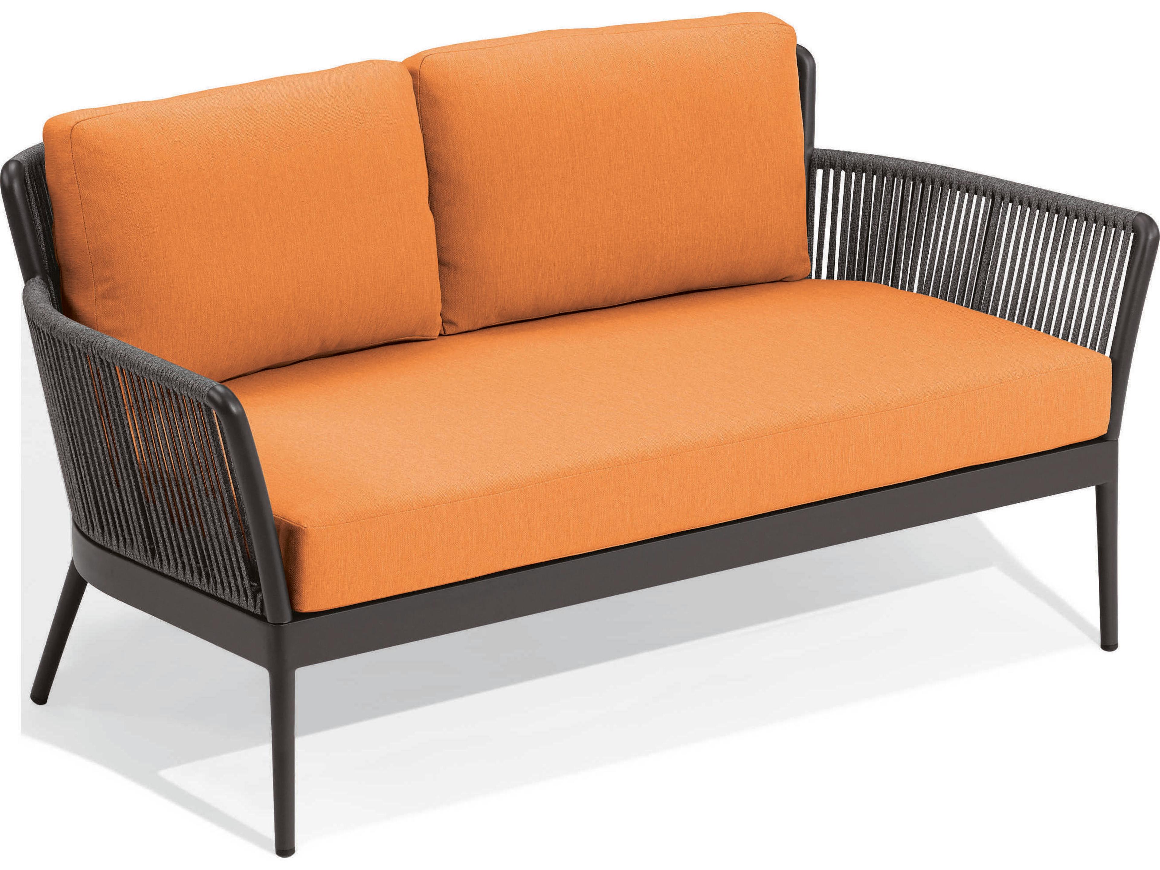 Nette Aluminum Tangerine Cushion Loveseat