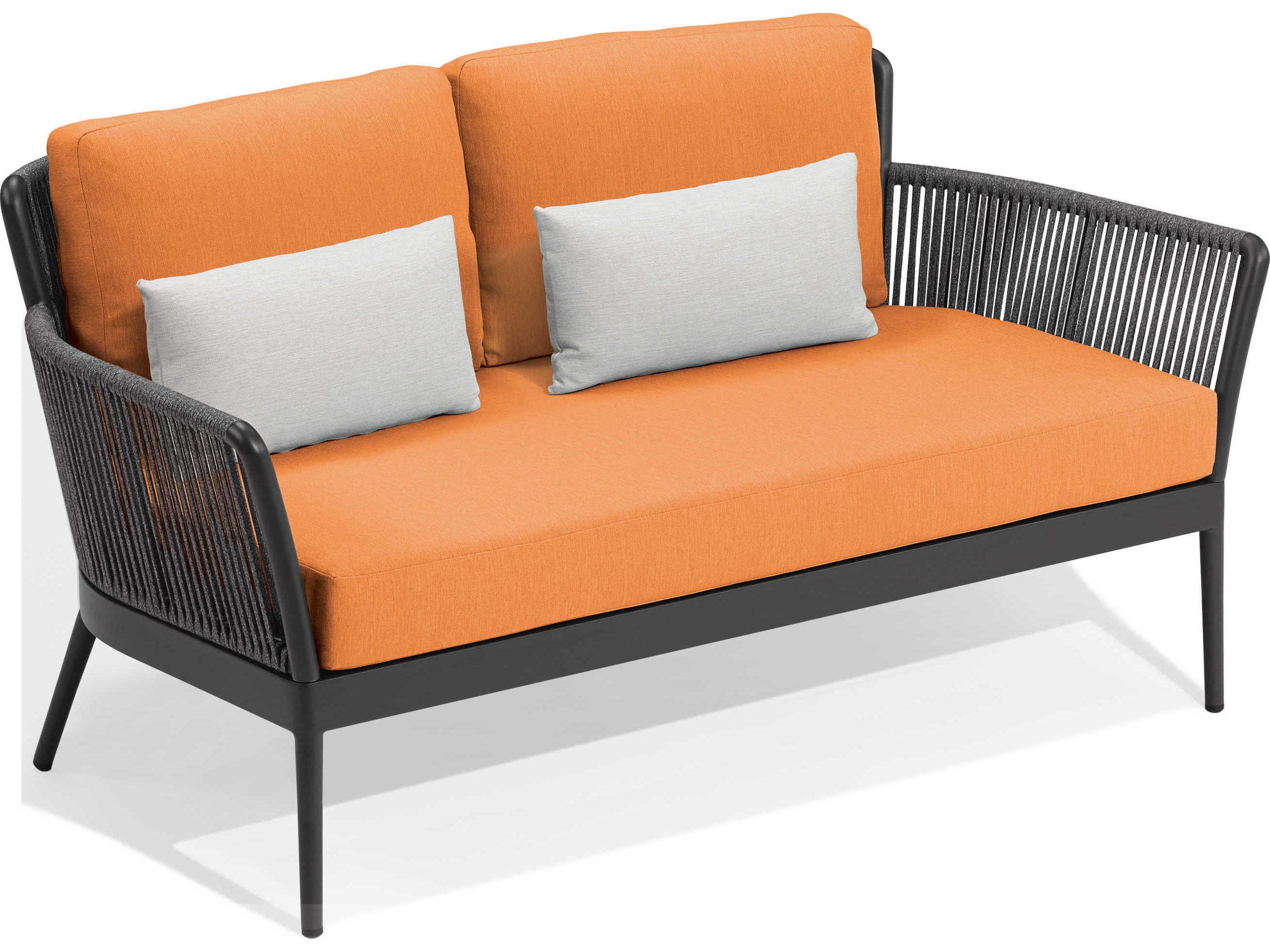 Nette Aluminum Tangerine and Salt Cushion Loveseat