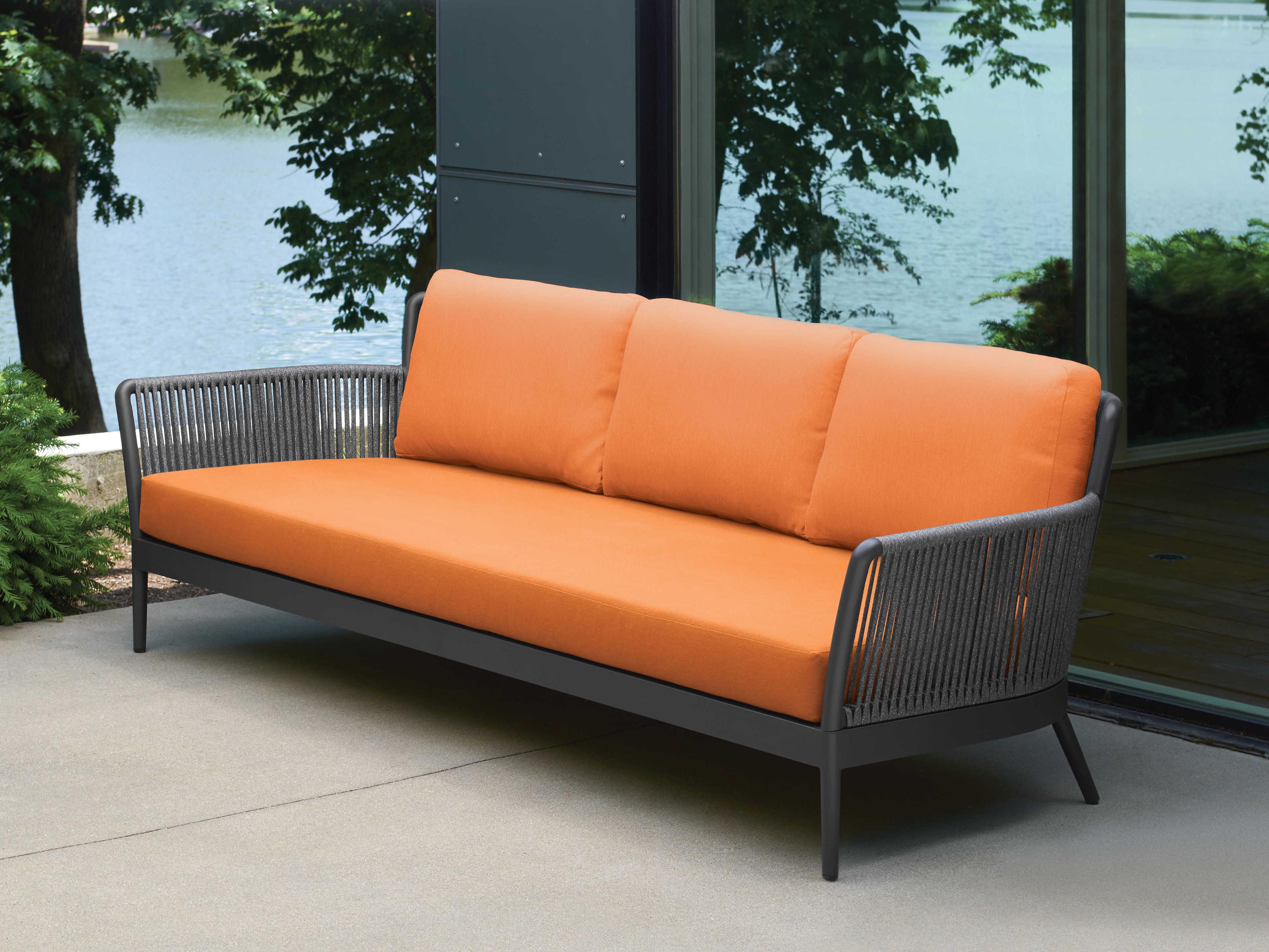Oxford Garden Nette Aluminum Tangerine Cushion Sofa