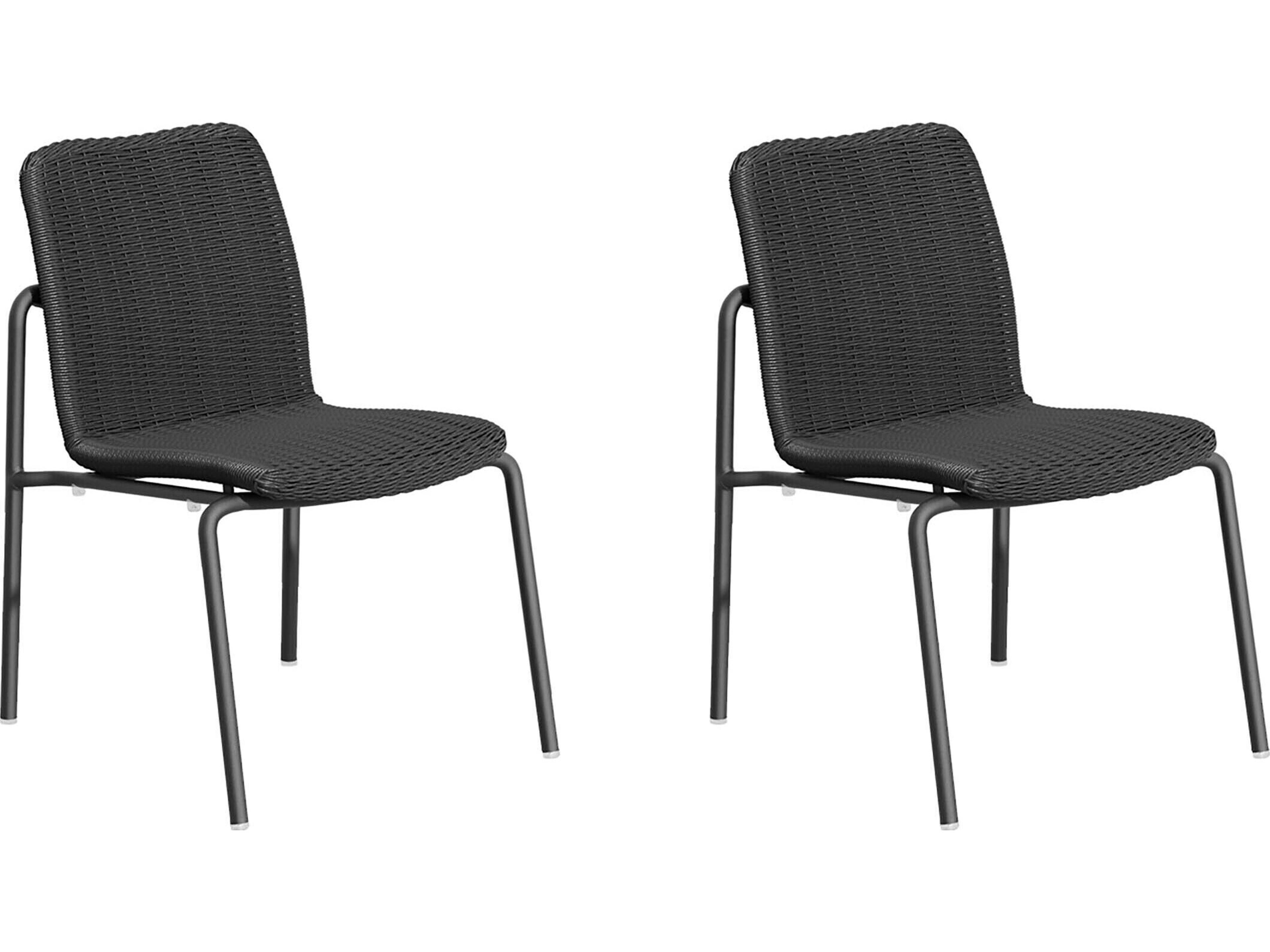 Orso Wicker Shadow Stackable Patio Dining Side Chair Set of 2
