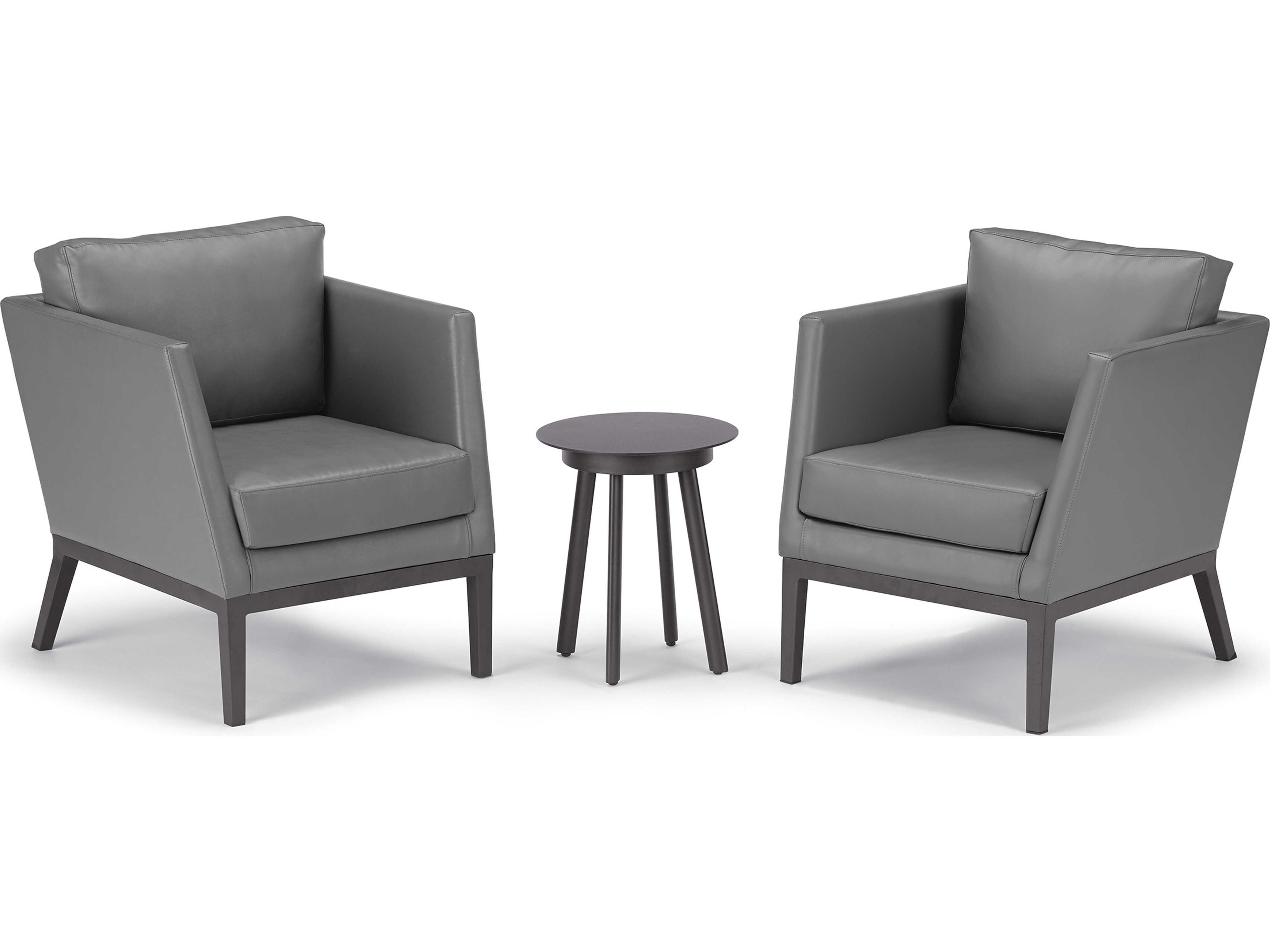 Oxford Garden Salino Carbon Nickel Aluminum Cushion Lounge Chair