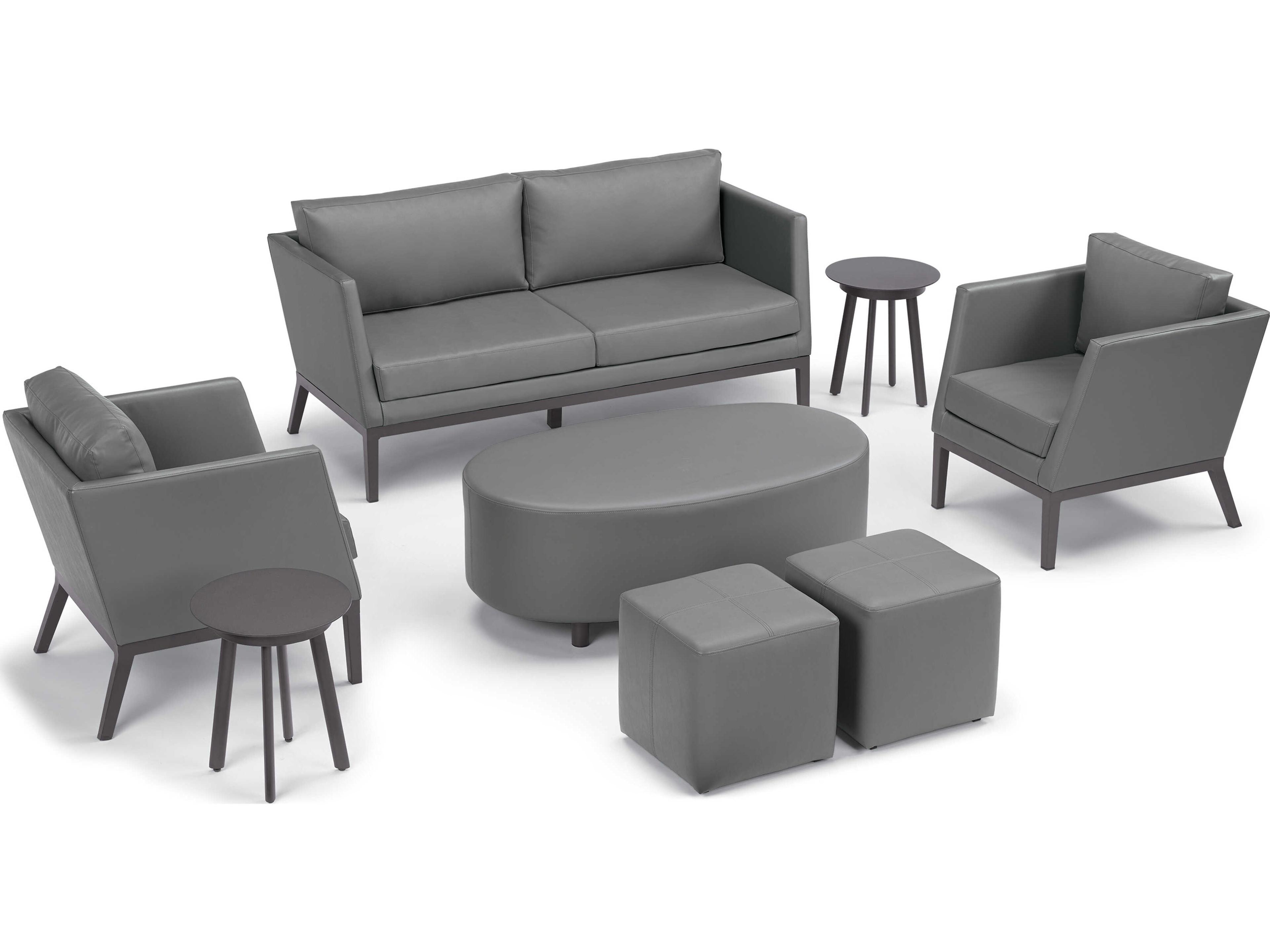 Oxford Garden Salino Carbon Nickel Aluminum Cushion Lounge Chair