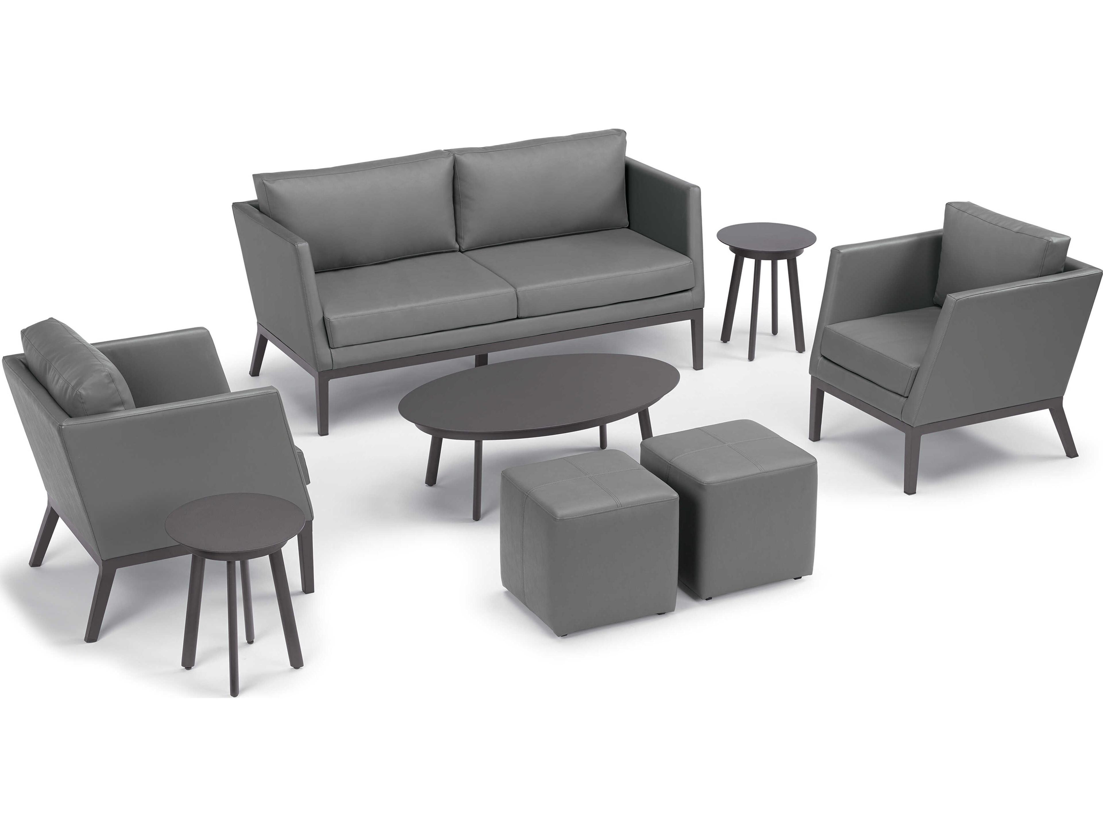 Oxford Garden Salino Carbon Nickel Aluminum Cushion Lounge Chair