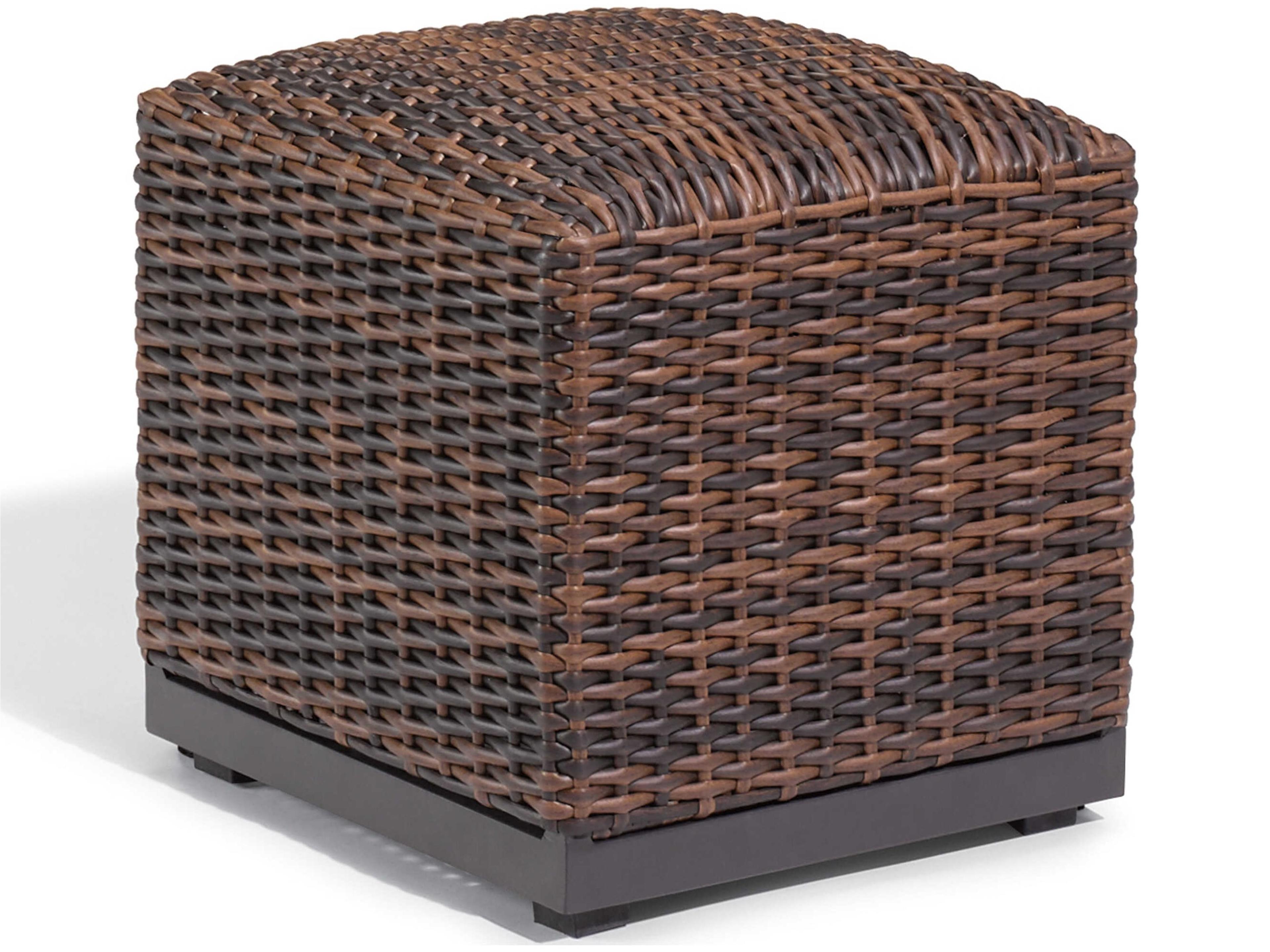 Salino Carbon Sable Aluminum Resin Ottoman