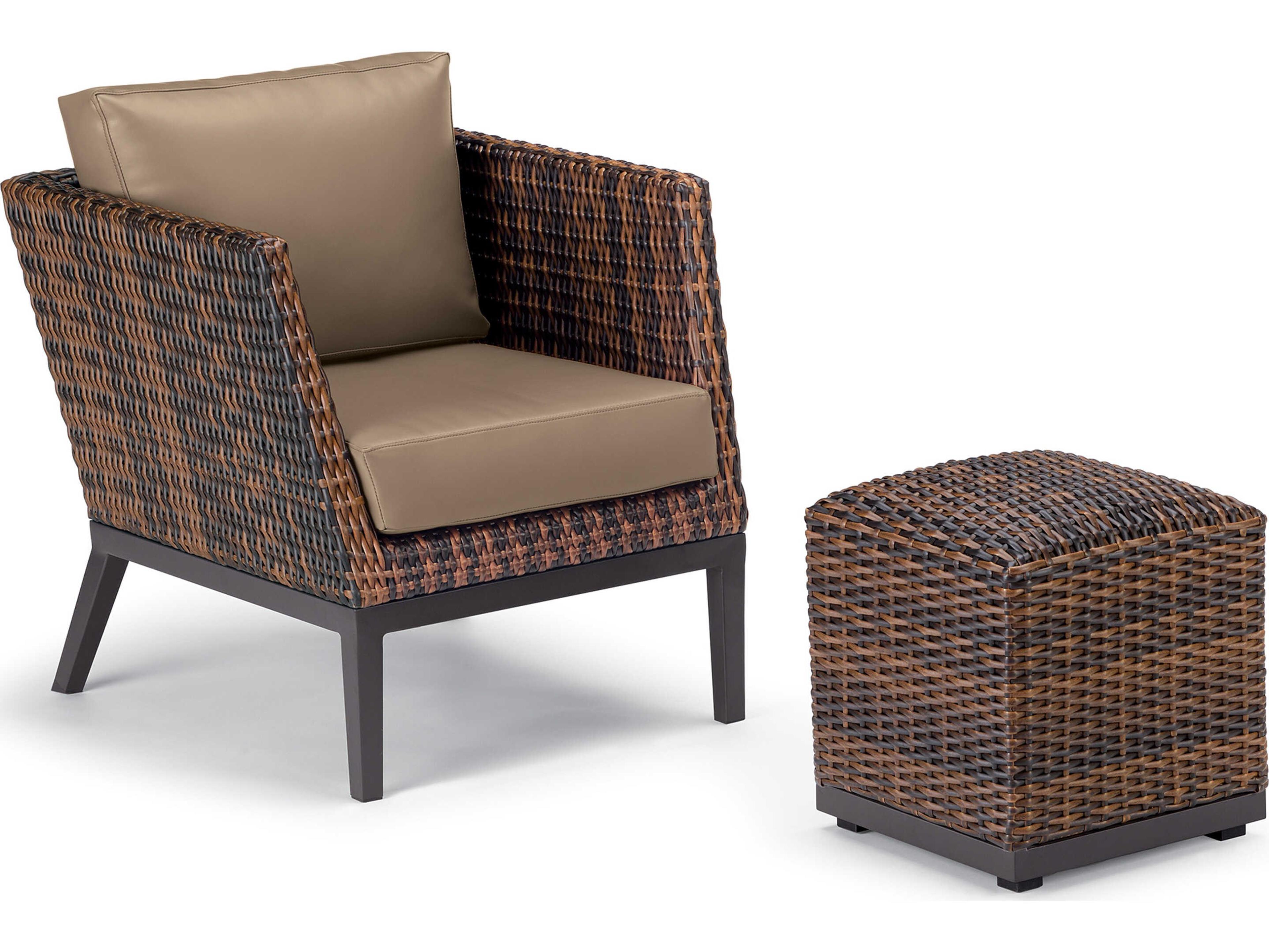 Oxford Garden Salino Carbon Sable Aluminum Resin Ottoman