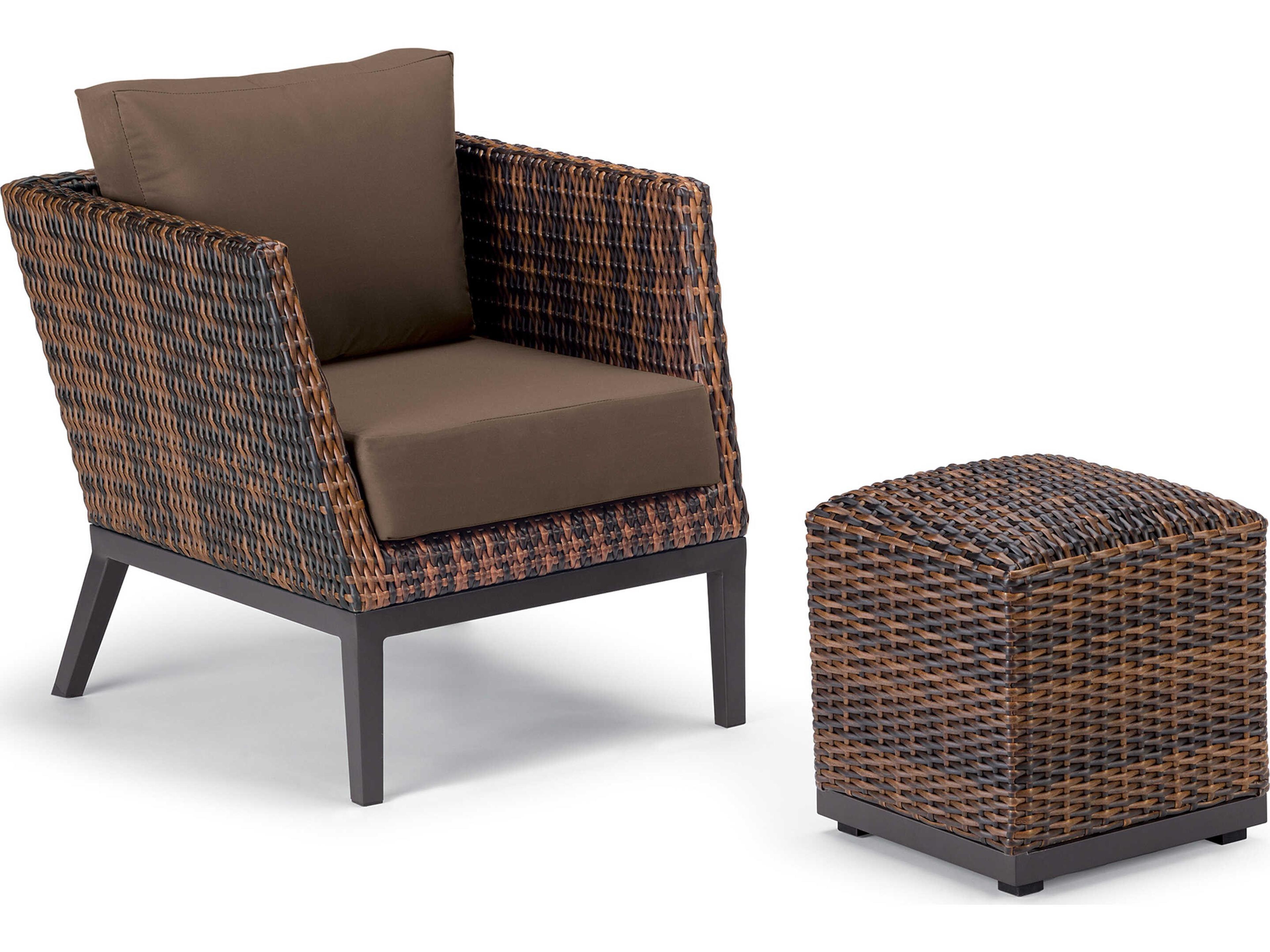 Oxford Garden Salino Carbon Sable Aluminum Resin Ottoman