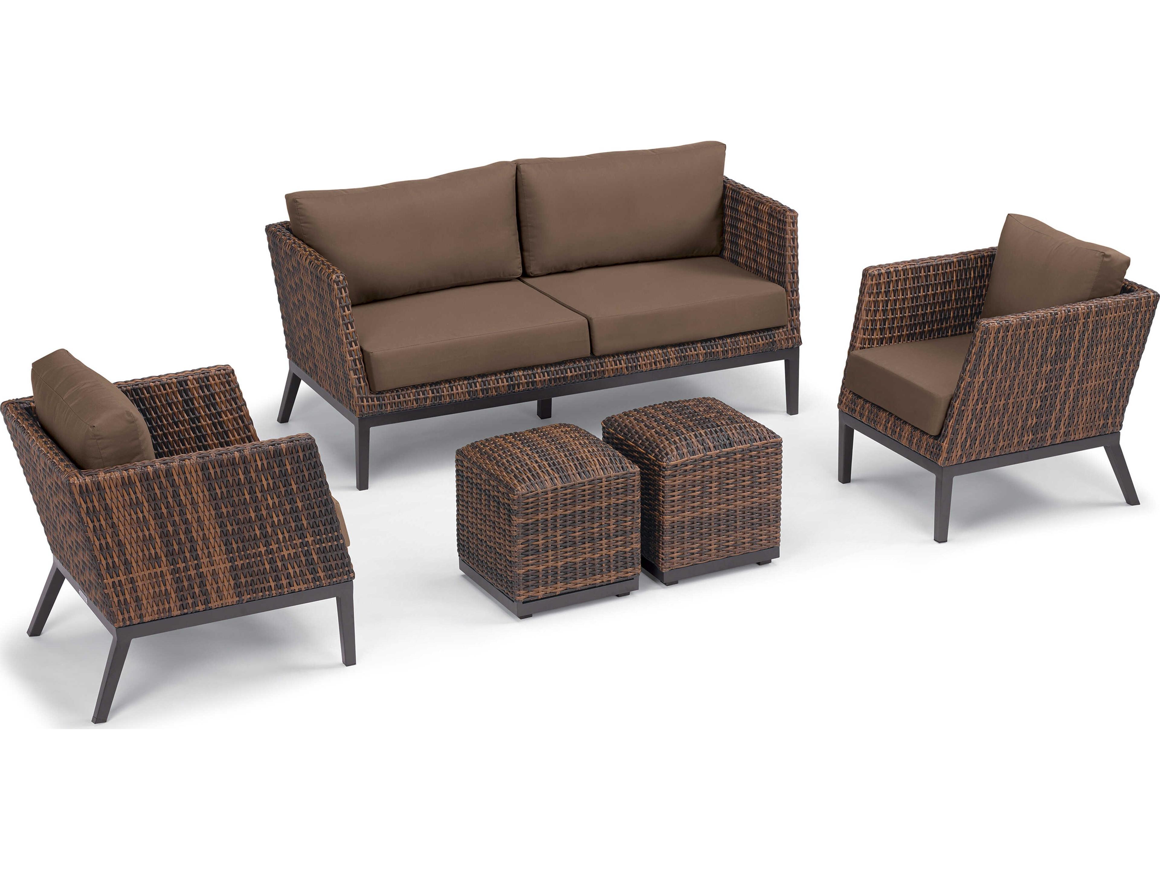 Oxford Garden Salino Carbon Sable Aluminum Resin Ottoman