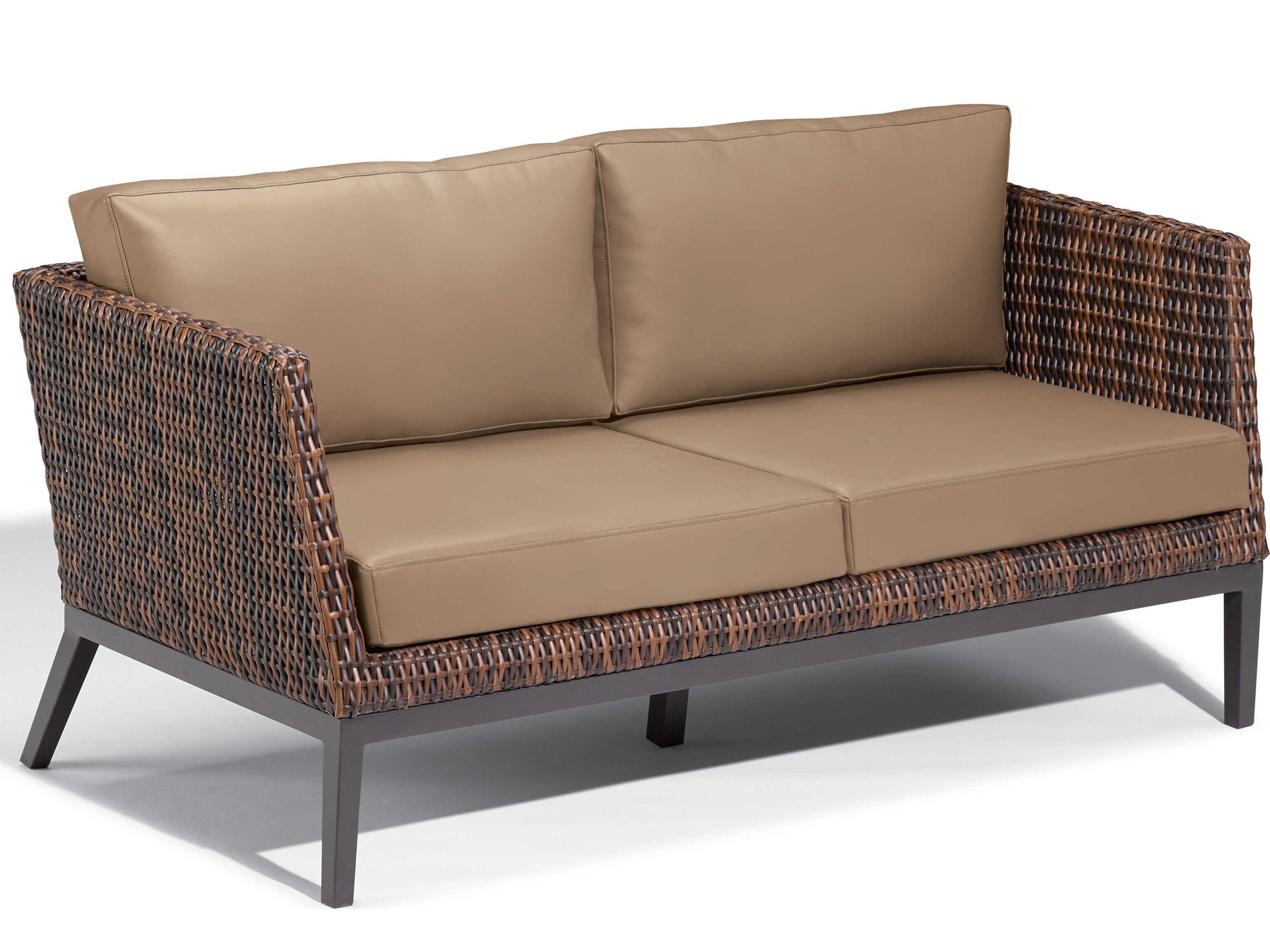 Salino Carbon Sable Truffle Aluminum Cushion Sofa