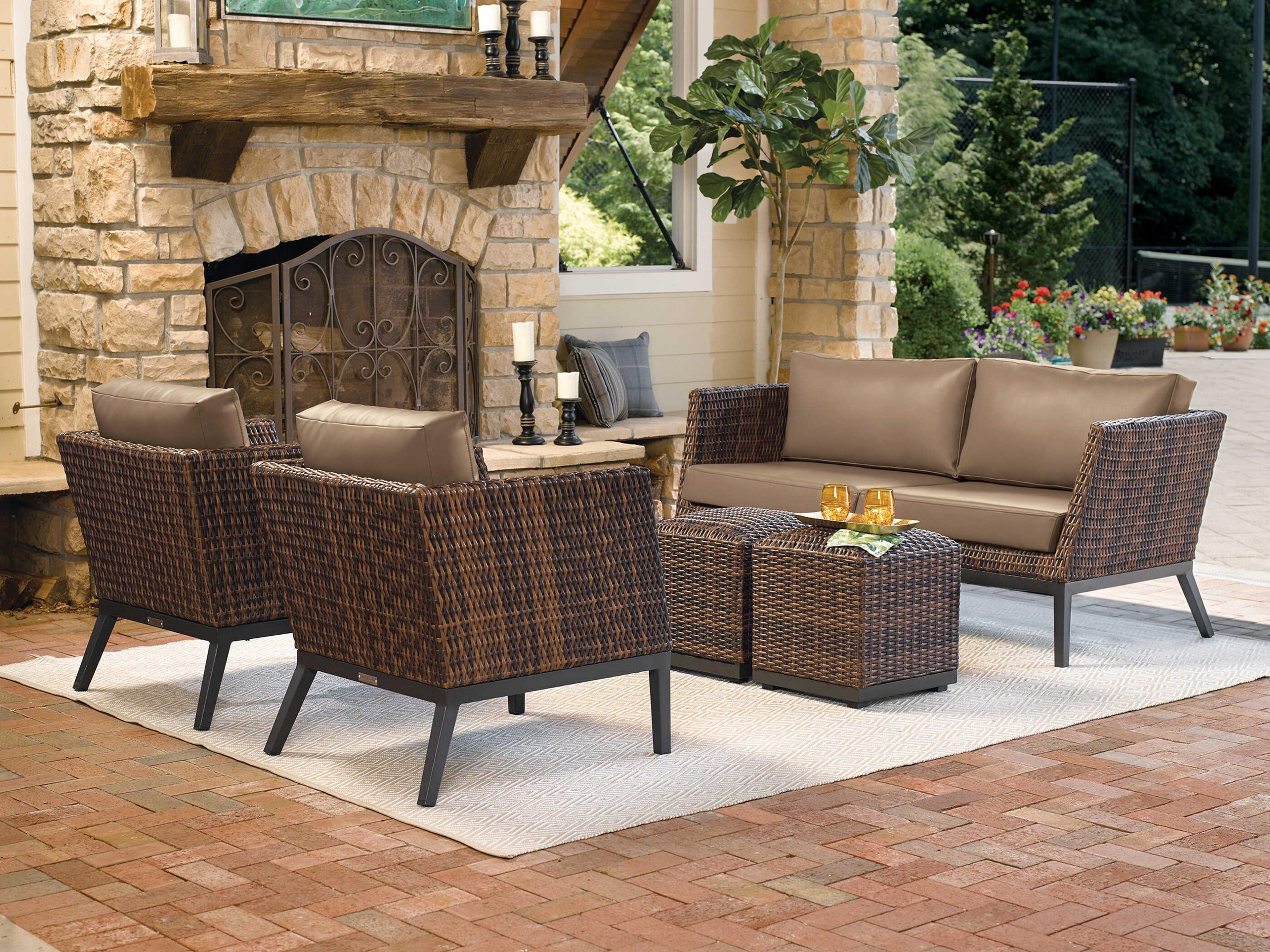 Oxford Garden Salino Carbon Sable Truffle Aluminum Cushion Sofa