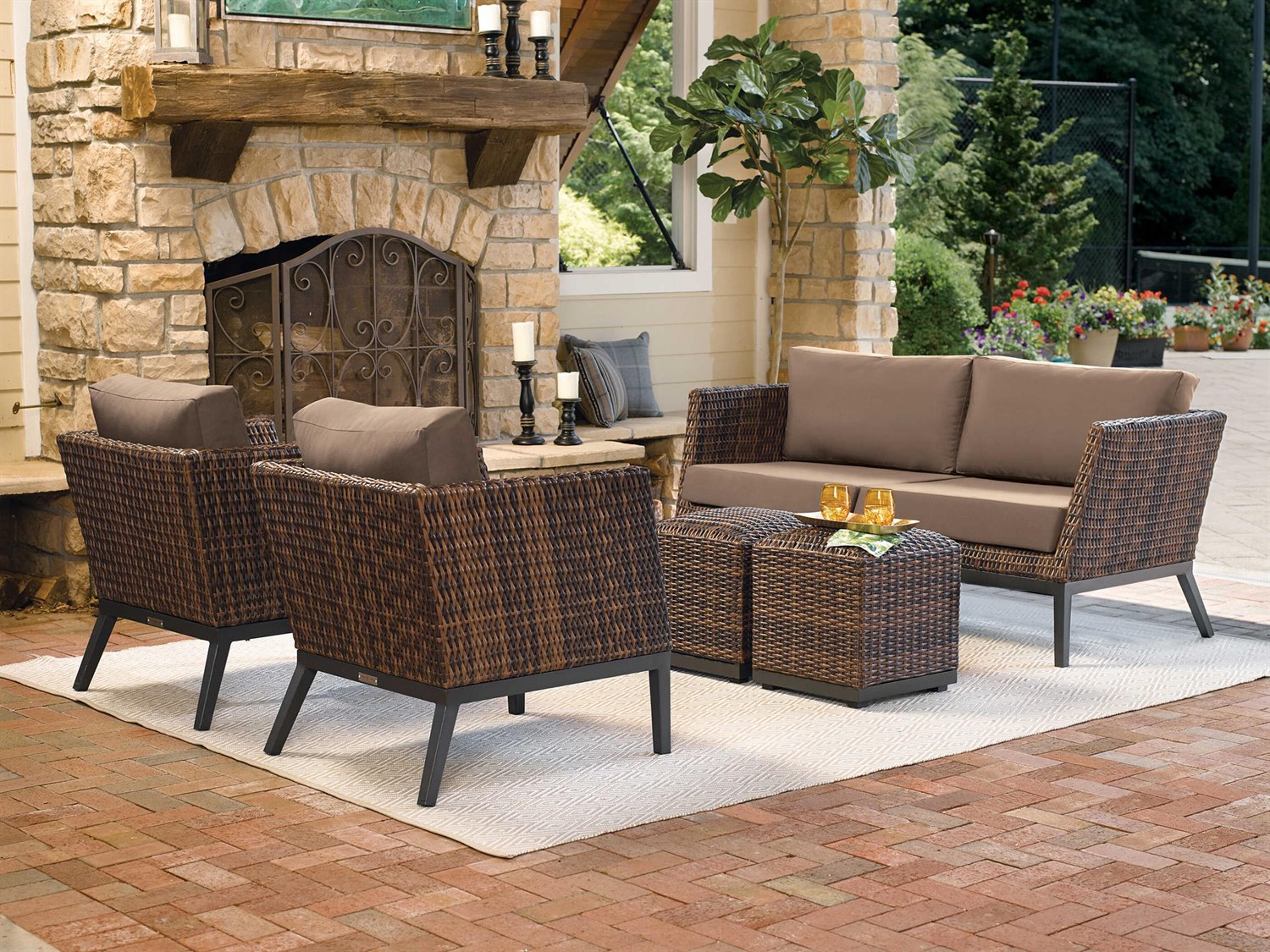 Oxford Garden Salino Carbon Sable Toast Aluminum Cushion Sofa