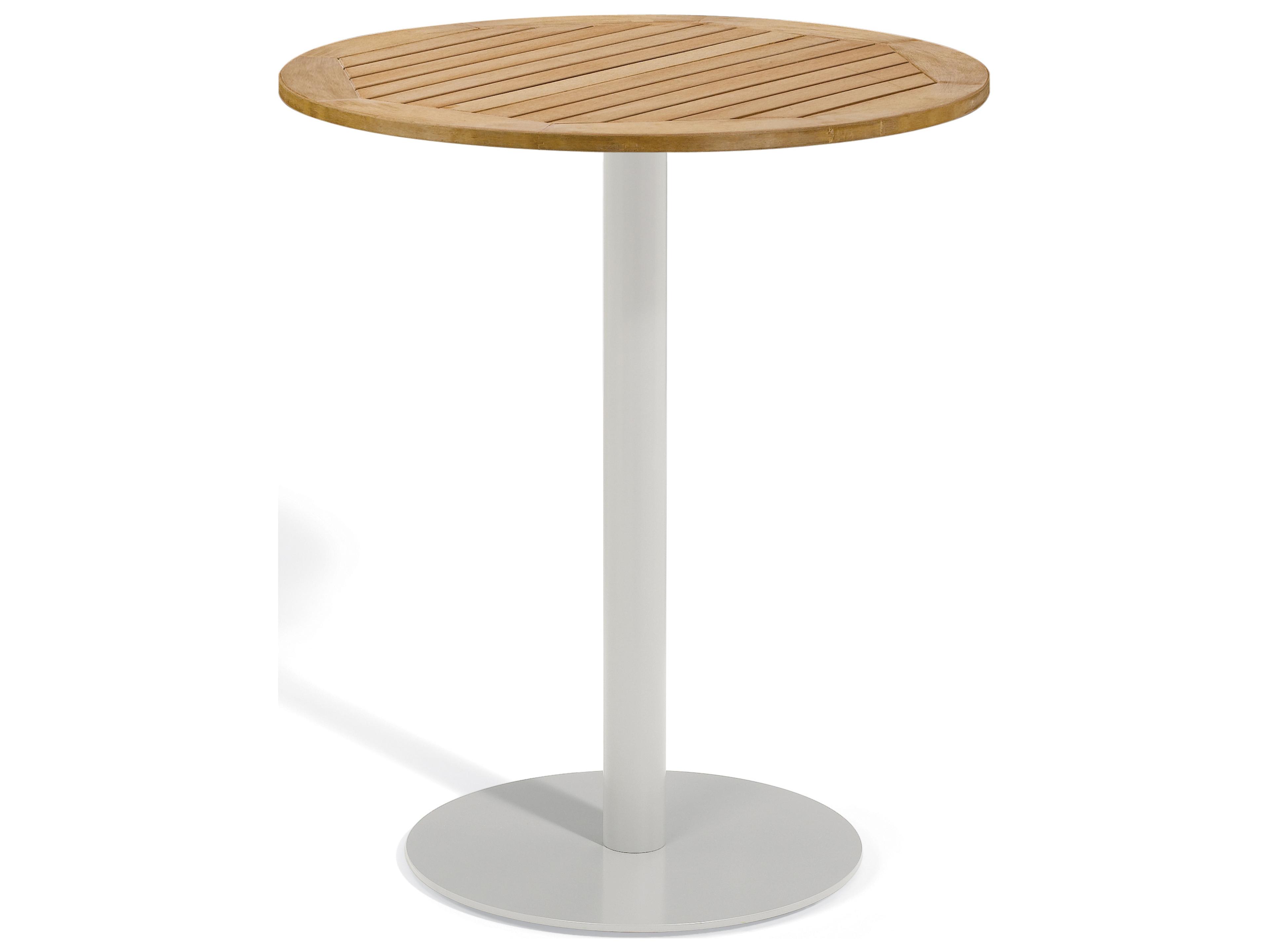 Travira Aluminum Flint Round Tekwood Top Patio Bar Table