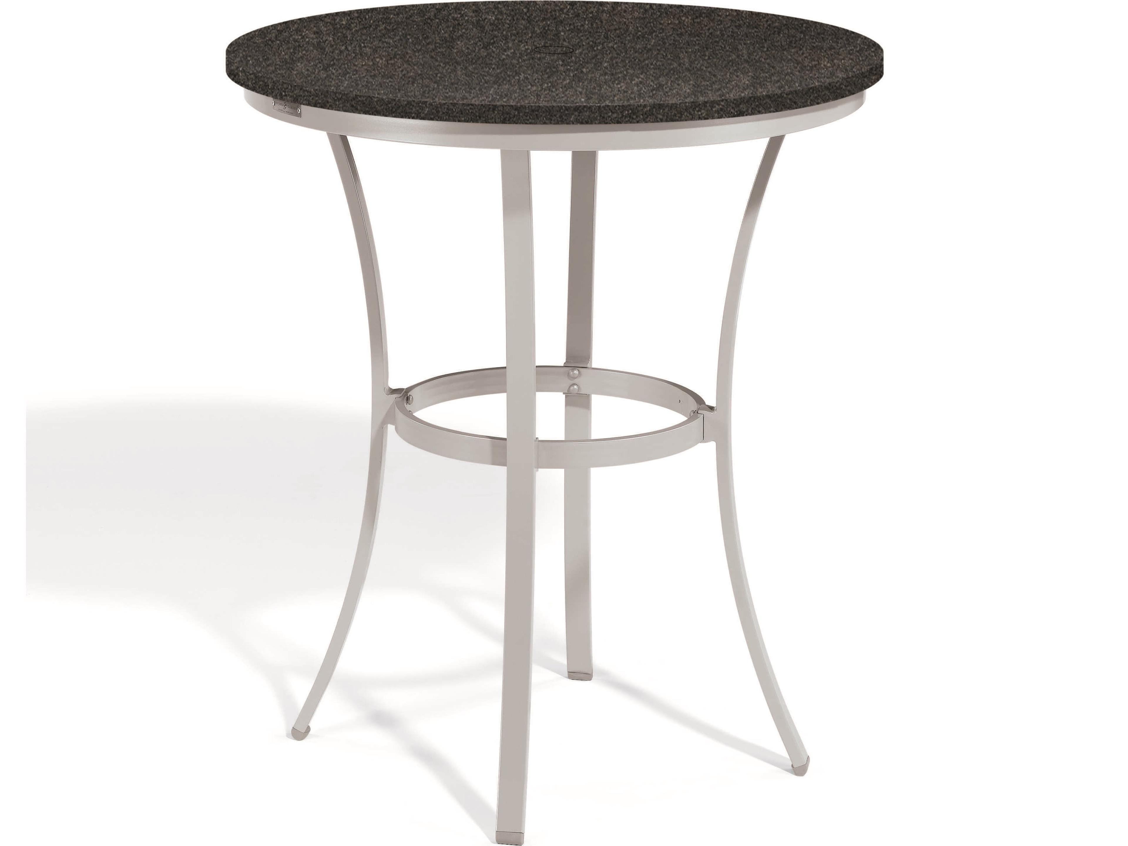 Travira Charcoal Flint Aluminum Round Bar Table