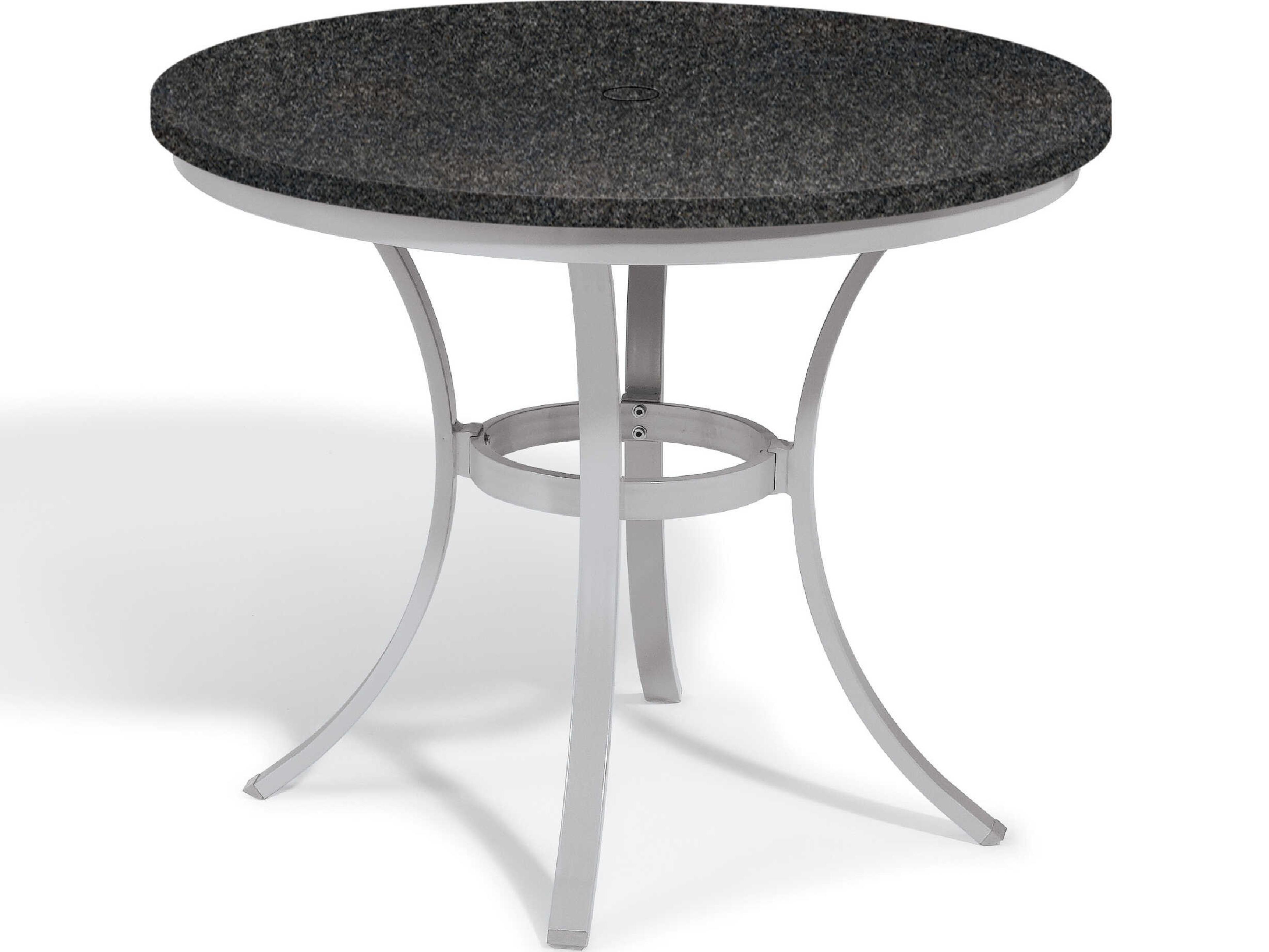 Travira Charcoal Flint Aluminum Round Bistro Table
