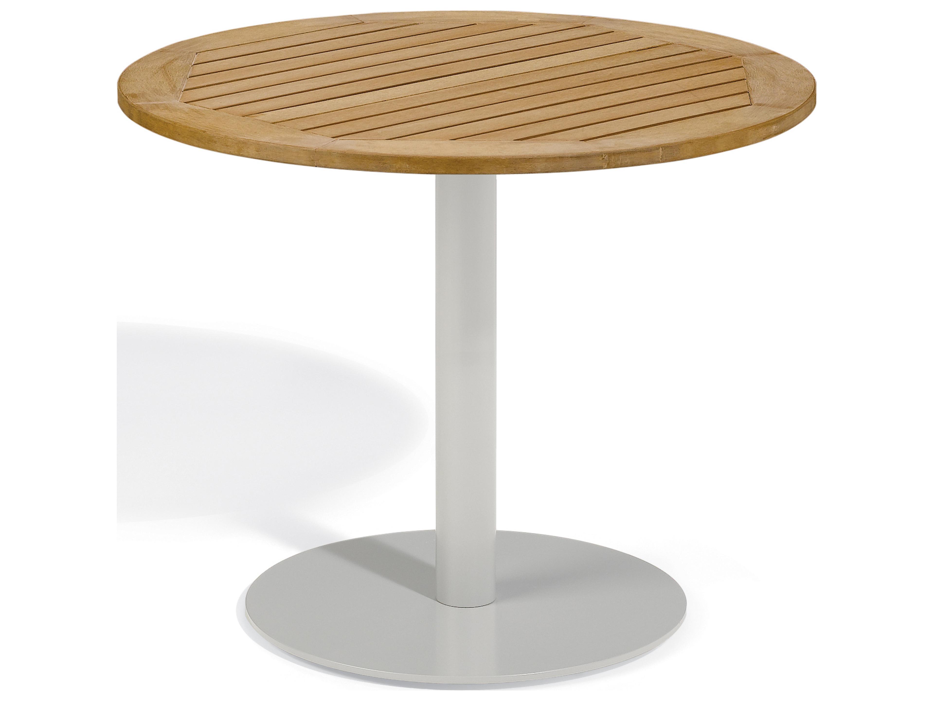 Travira Aluminum Flint Round Tekwood Top Outdoor Patio Bistro Table