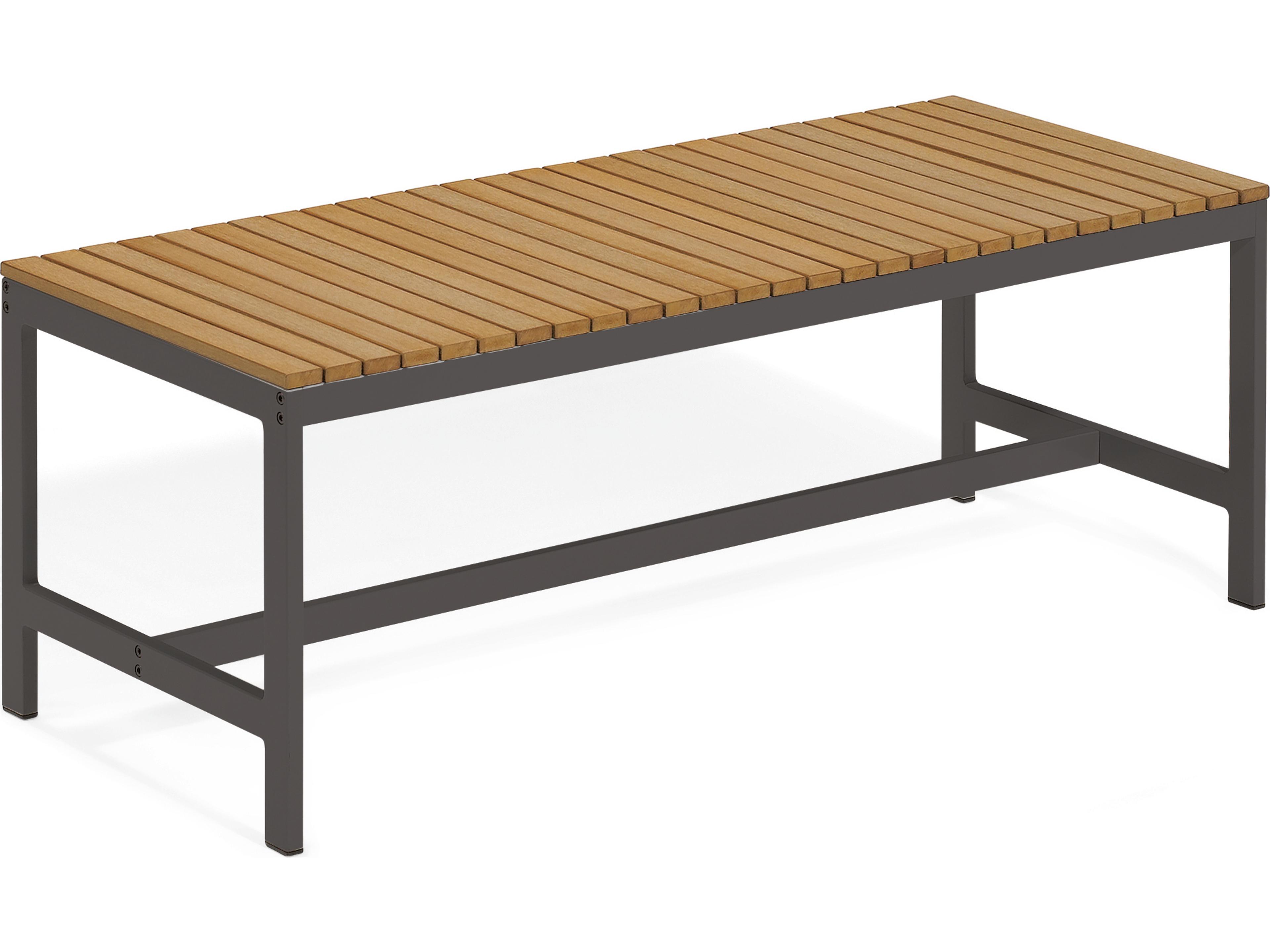 Travira Aluminum Carbon Backless Outdoor Patio Bench