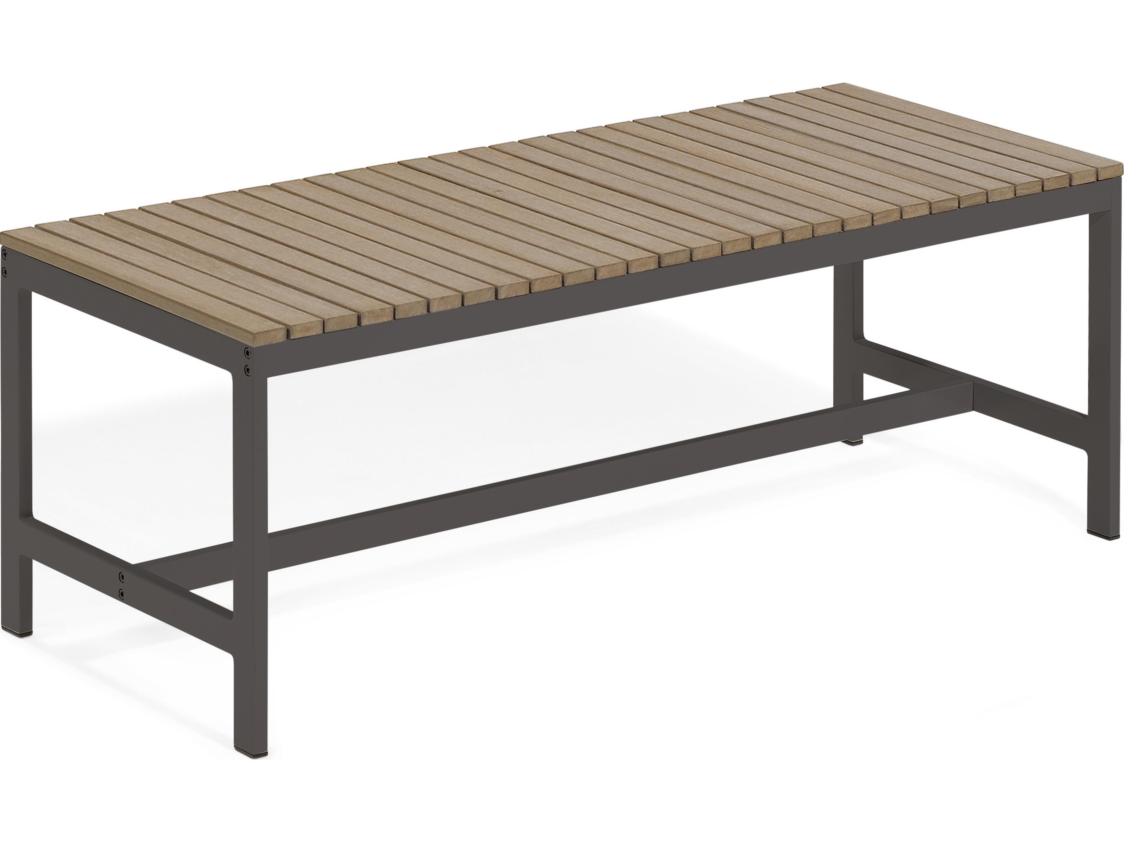 Travira Aluminum Carbon Backless Outdoor Bench