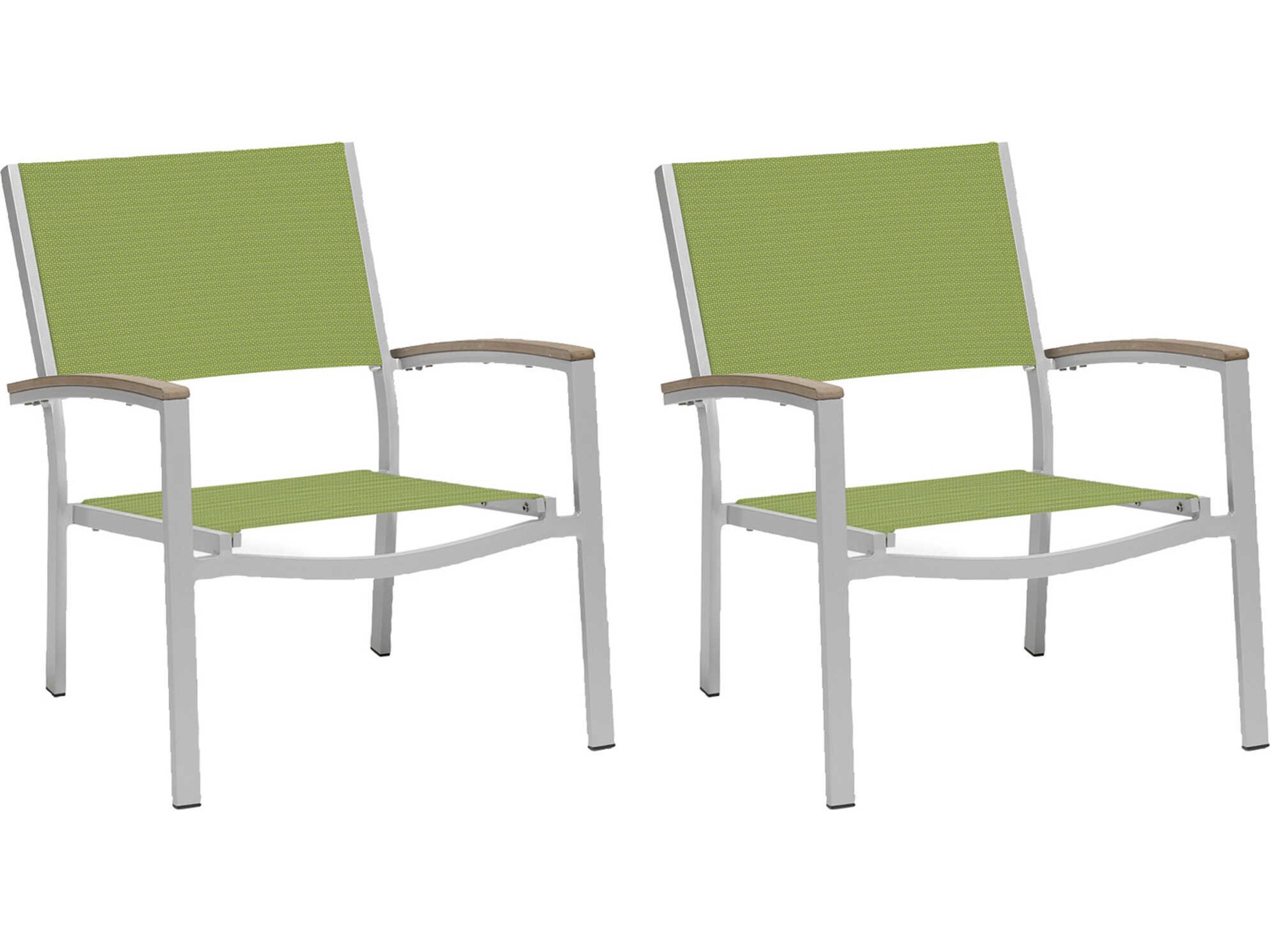 Oxford Garden Travira Aluminum Sling Lounge Chair Set of 2