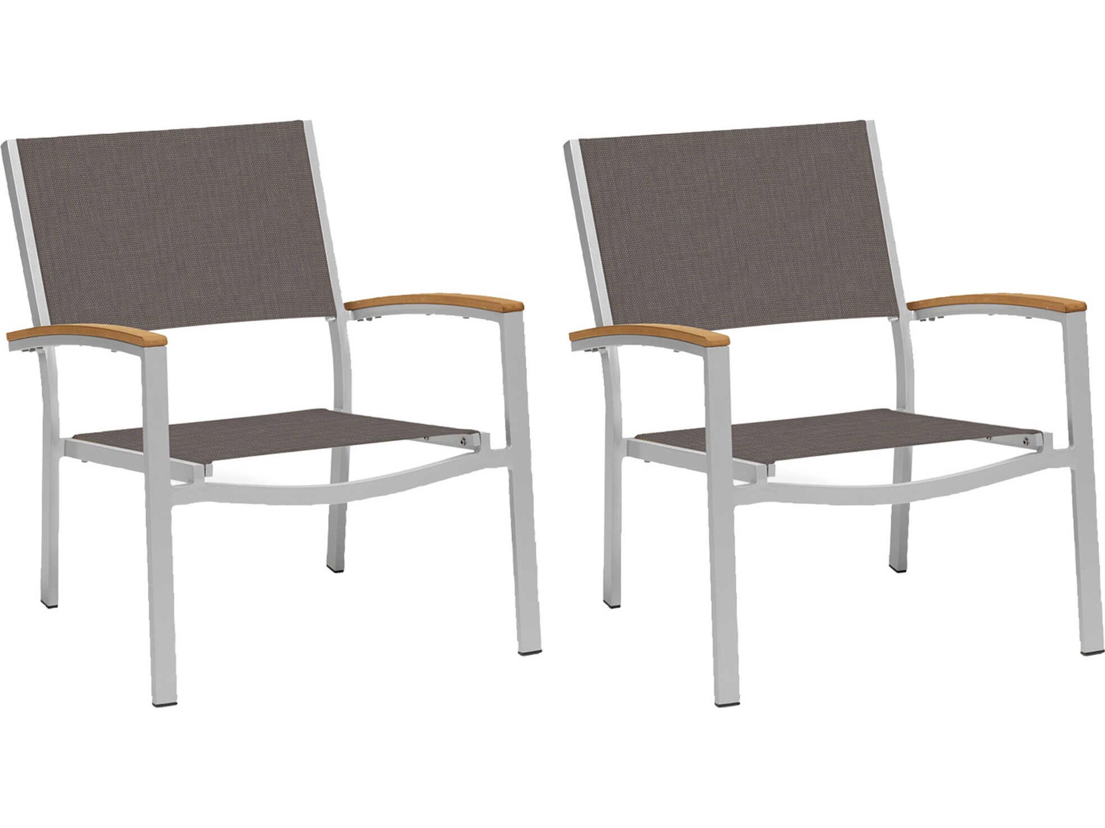 Oxford Garden Travira Aluminum Sling Lounge Chair Set of 2