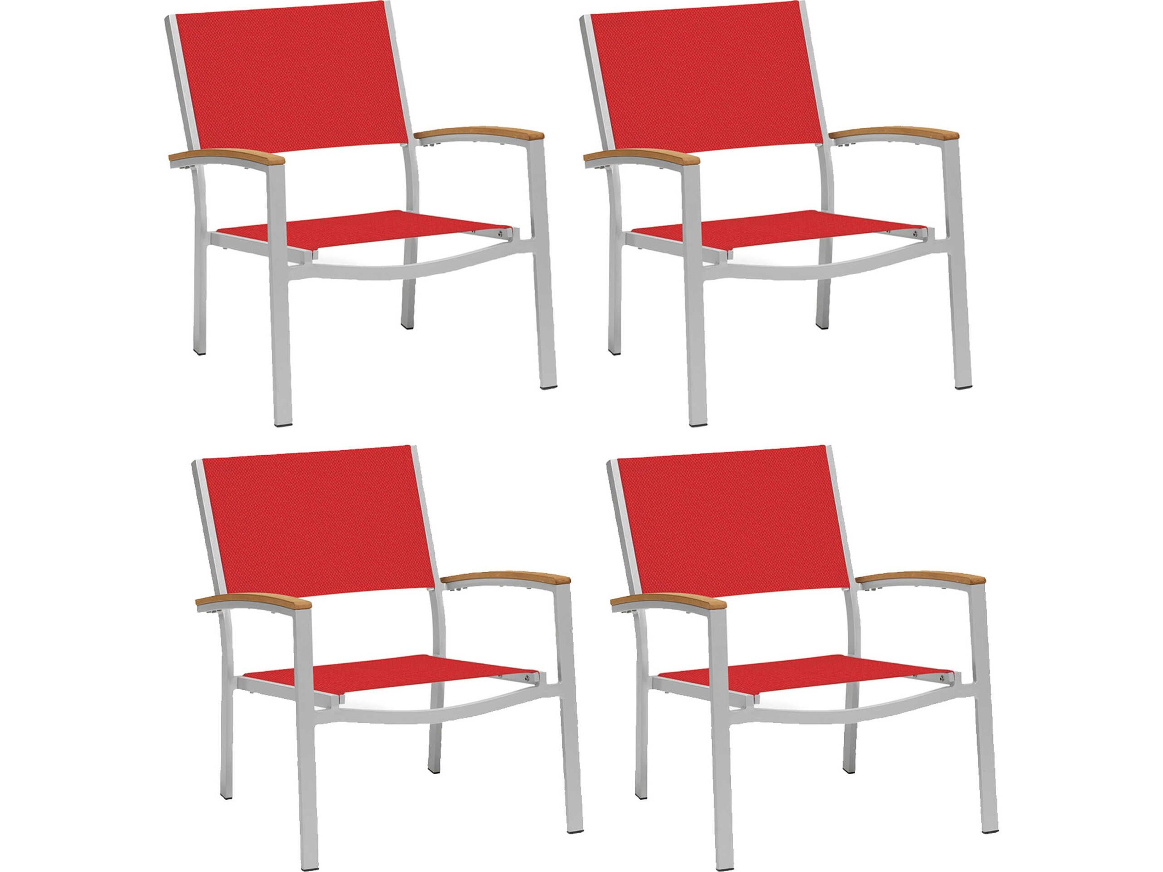 Travira Aluminum Sling Lounge Chair Set of 4