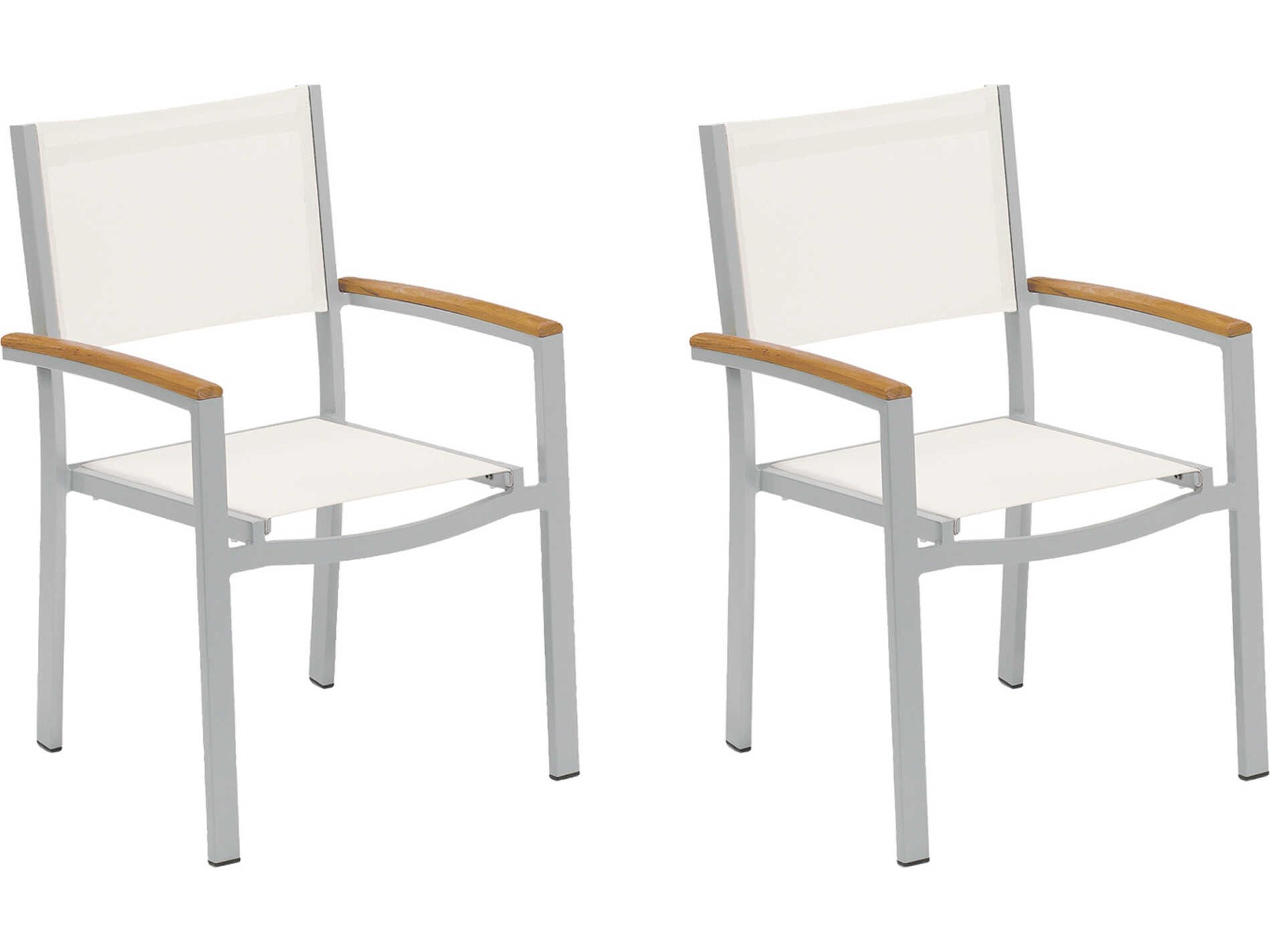 Travira Aluminum Sling Dining Chair Set of 2