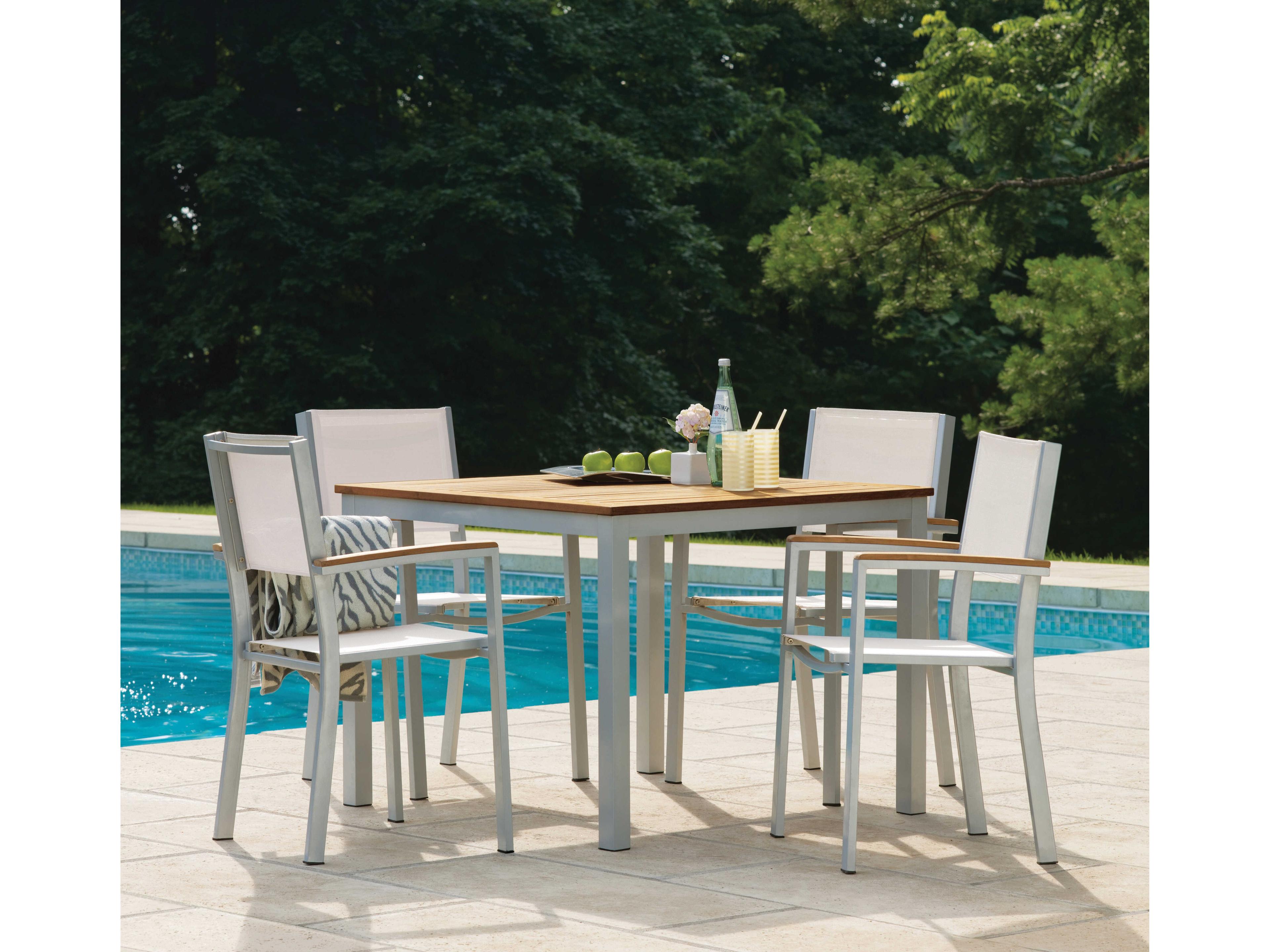 Oxford Garden Travira Aluminum Sling Dining Chair Set of 2