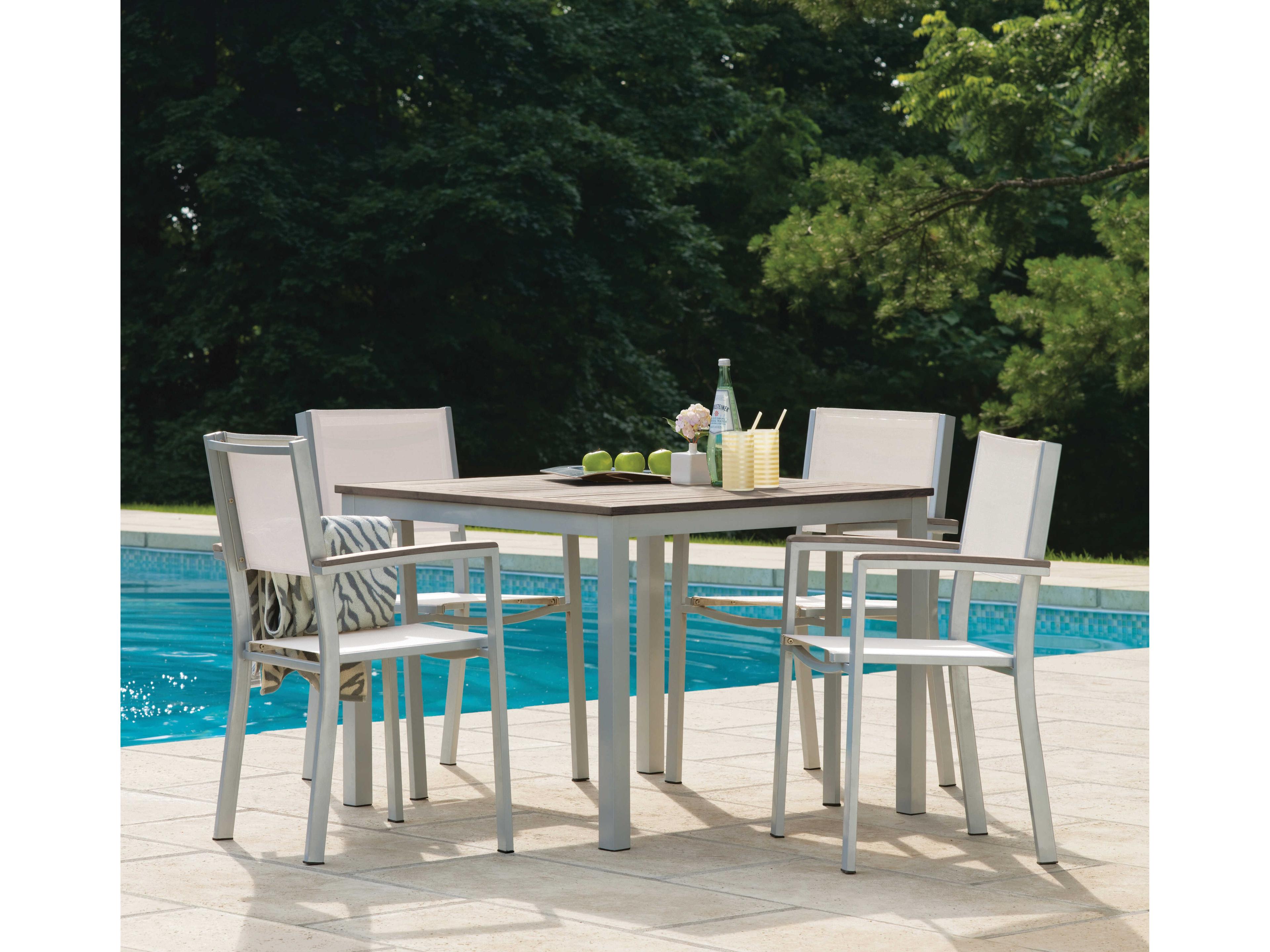 Oxford Garden Travira Aluminum Sling Dining Chair Set of 2