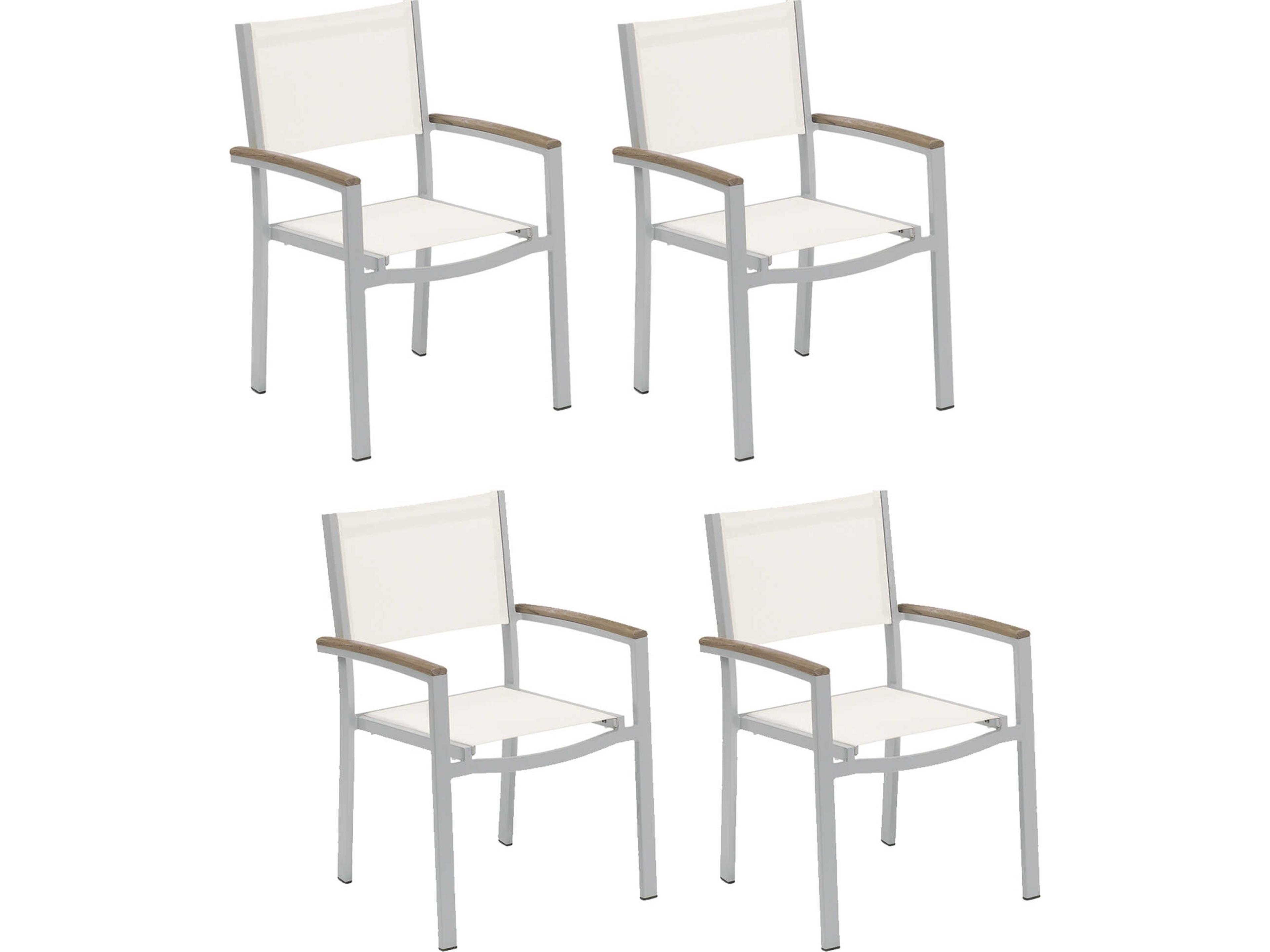 Oxford Garden Travira Aluminum Cushion Dining Chair Set of 4