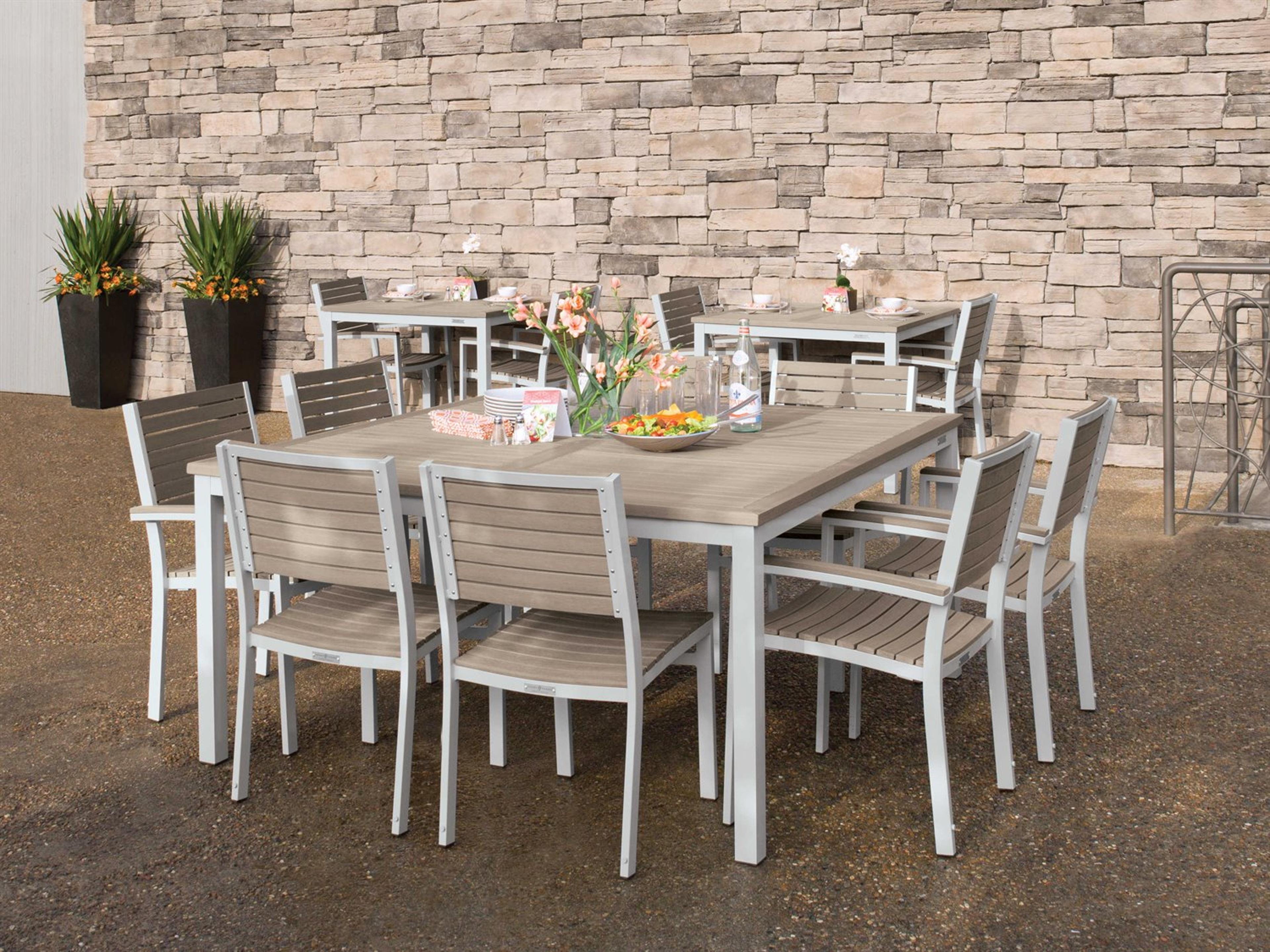 Oxford Garden Travira Aluminum Wood Dining Chair Set of 4