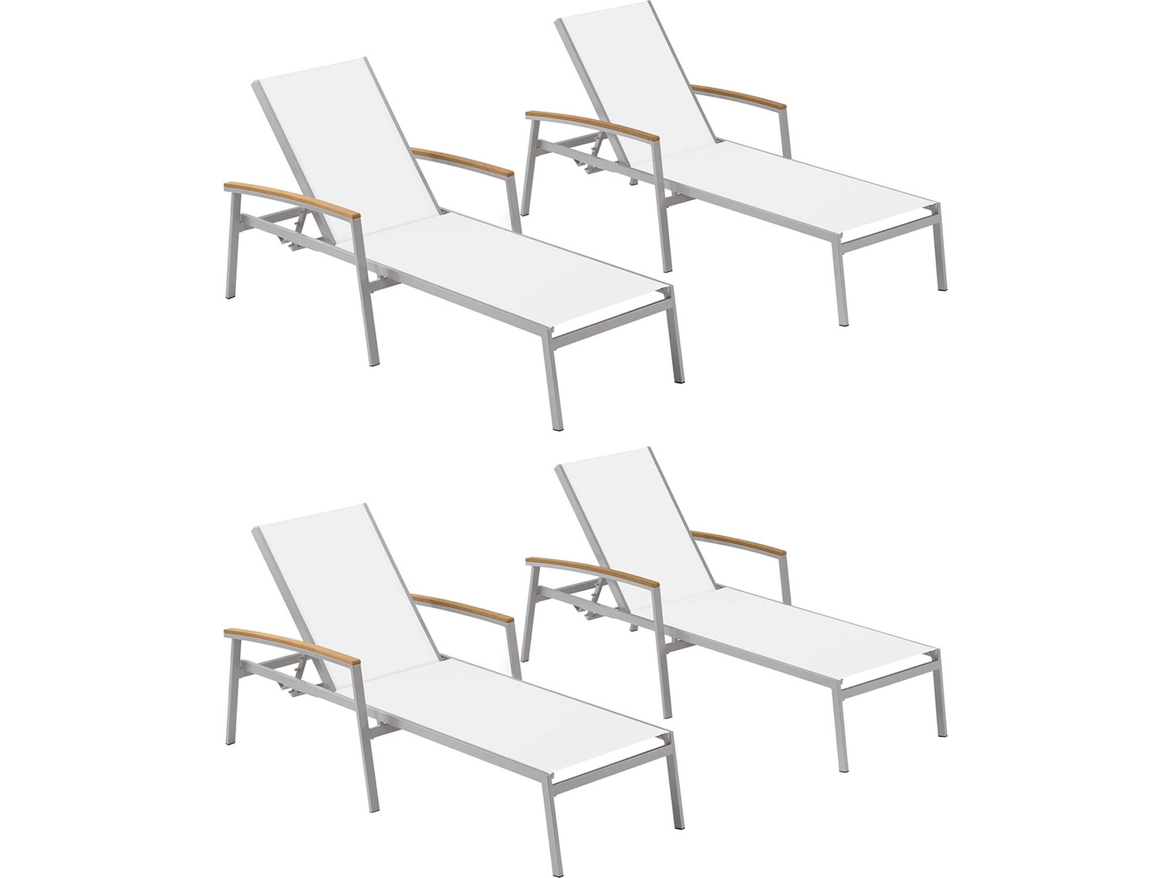 Travira Aluminum Sling Chaise Lounge Set of 4