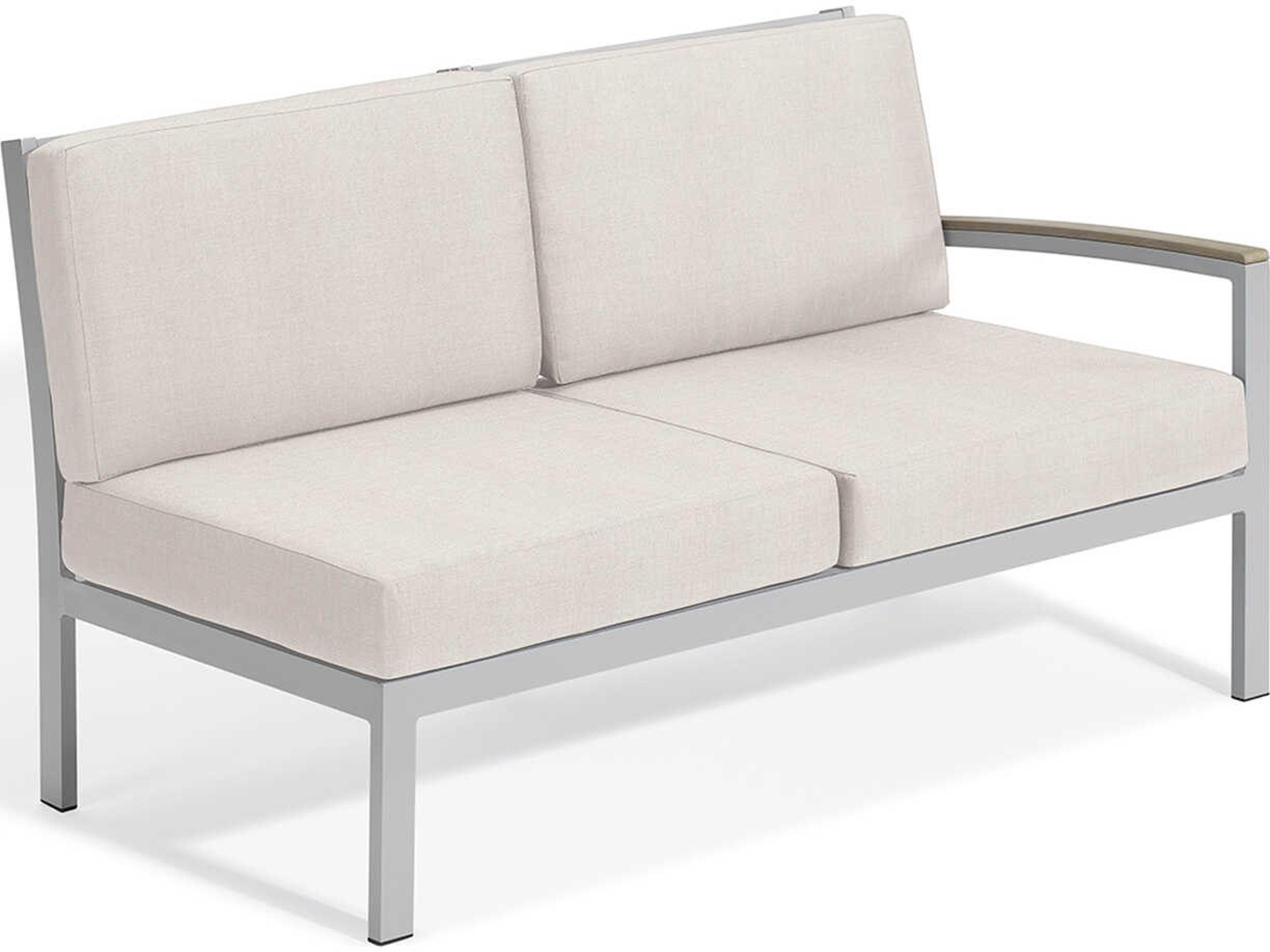 Oxford Garden Travira Aluminum Cushion Loveseat Left Facing
