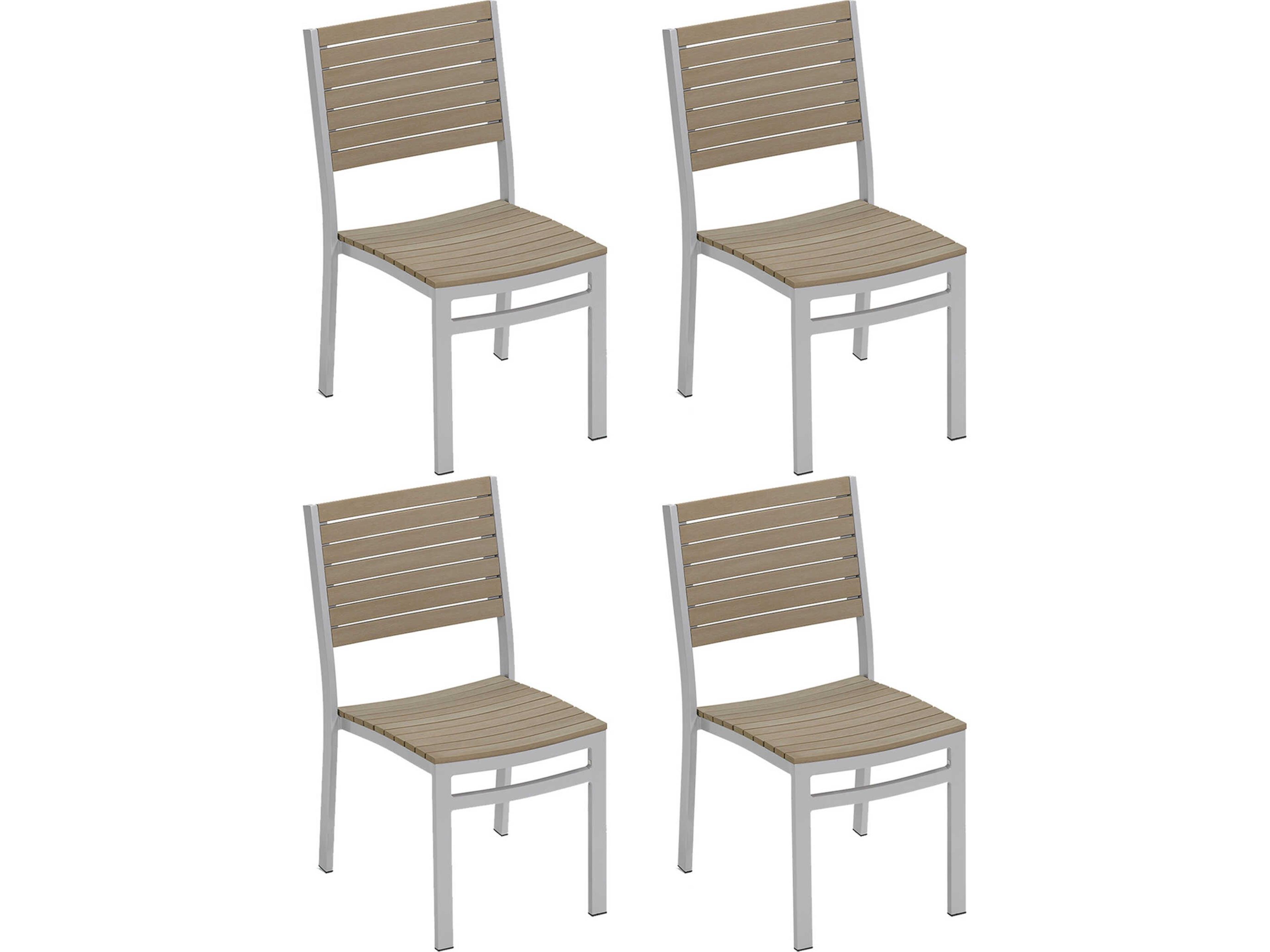Oxford Garden Travira Aluminum Resin Dining Chair Set of 4
