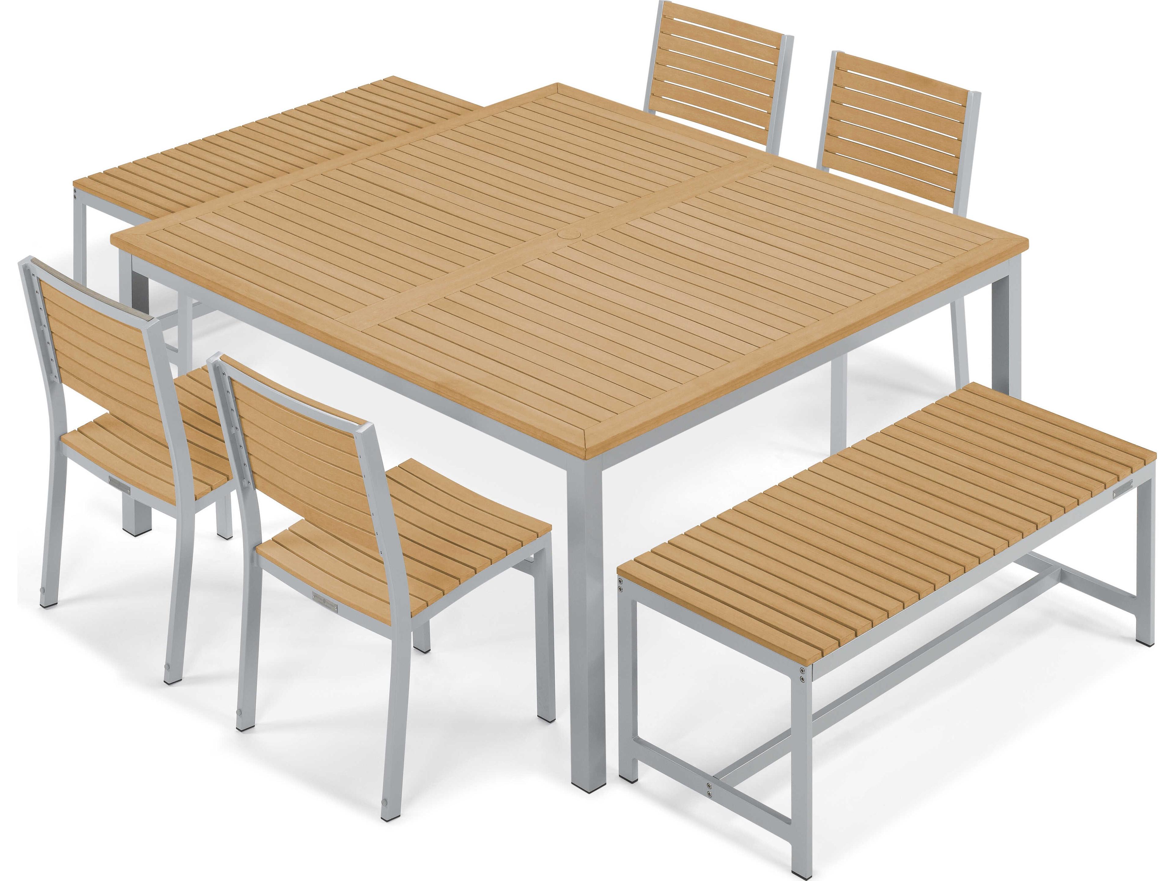 Oxford Garden Travira Aluminum Resin Dining Chair Set of 4