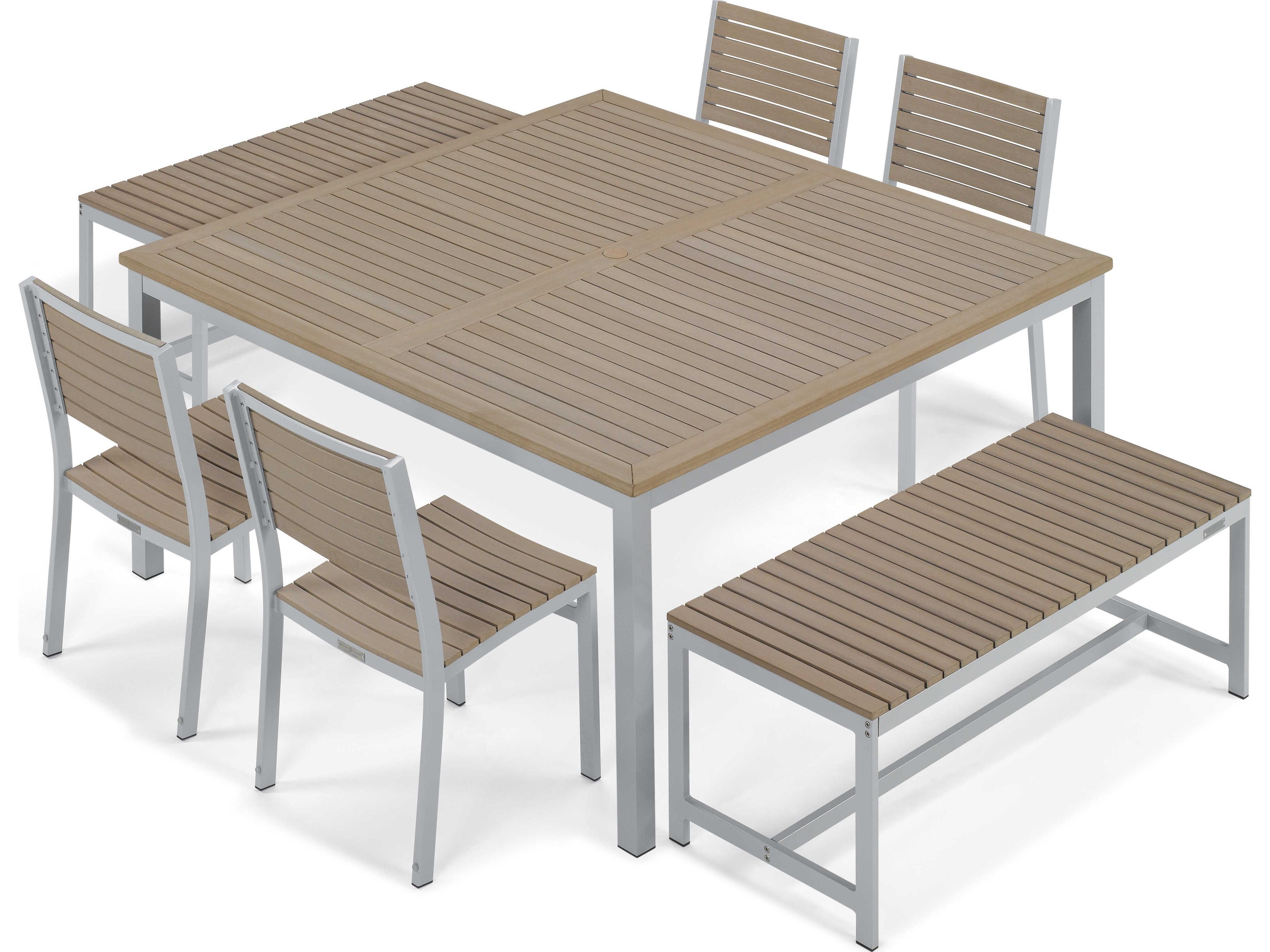 Oxford Garden Travira Aluminum Resin Dining Chair Set of 4