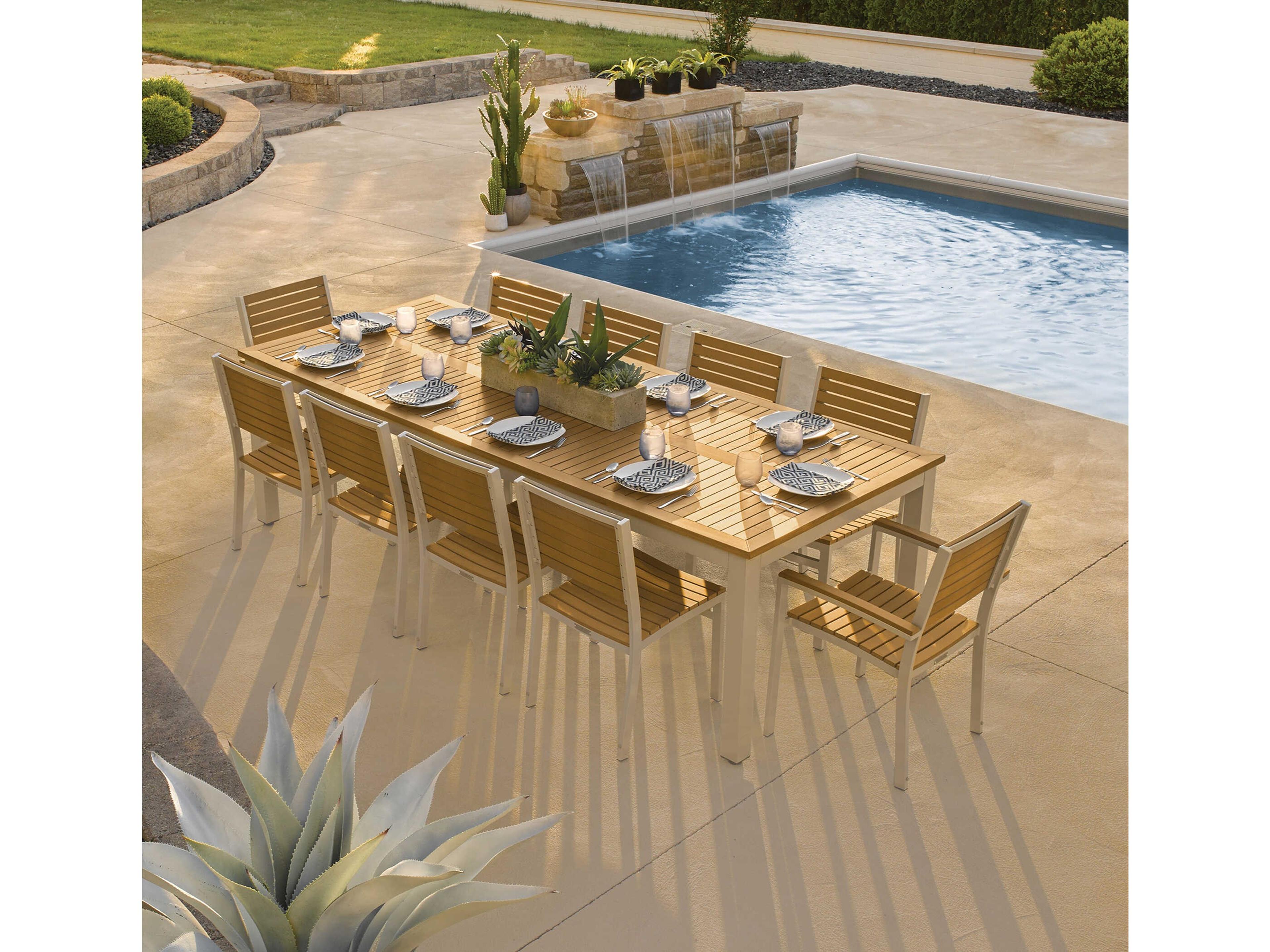 Oxford Garden Travira Aluminum Resin Dining Chair Set of 4