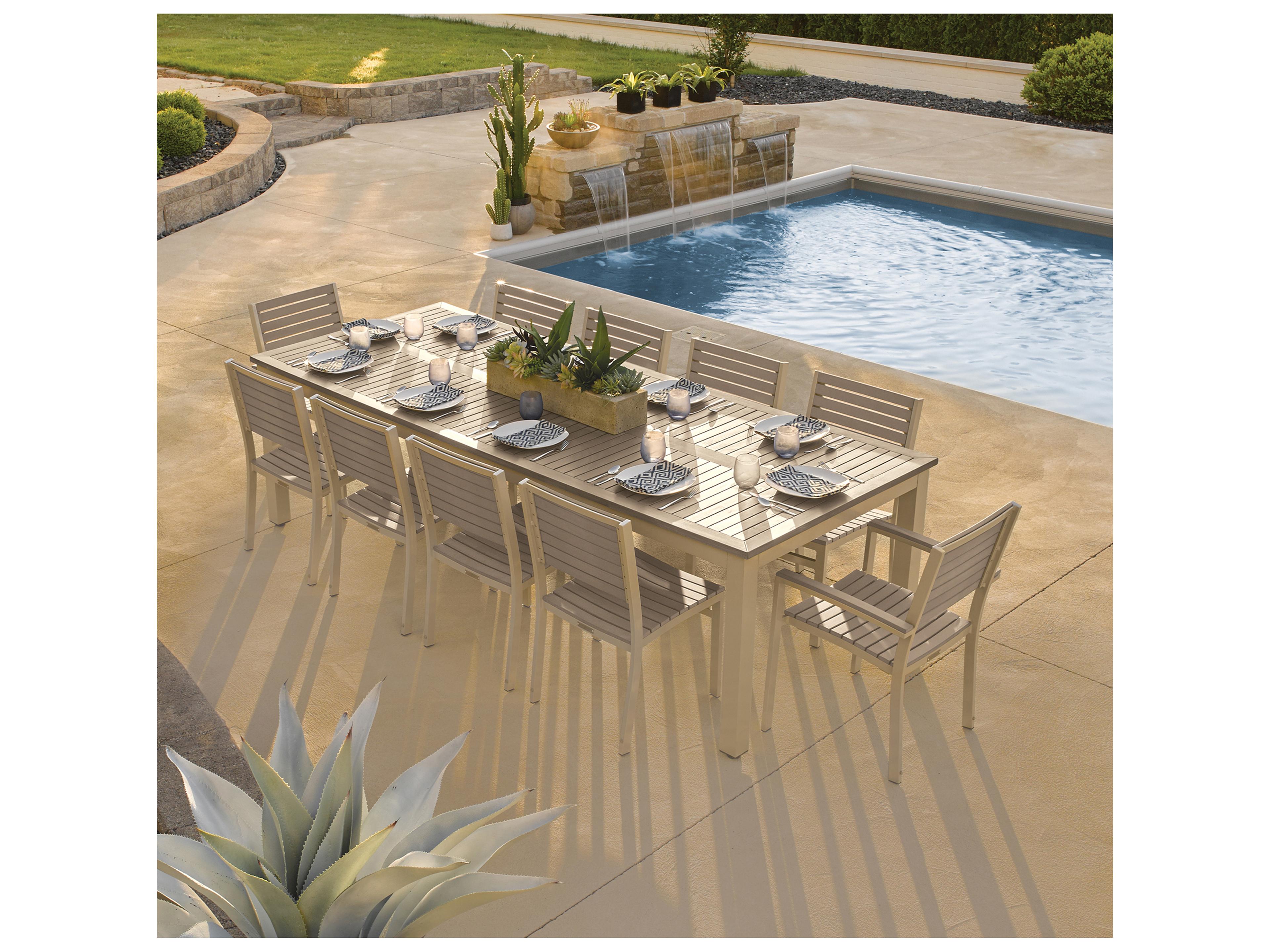 Oxford Garden Travira Aluminum Flint Stackable Patio Dining Side Chair Set of 4