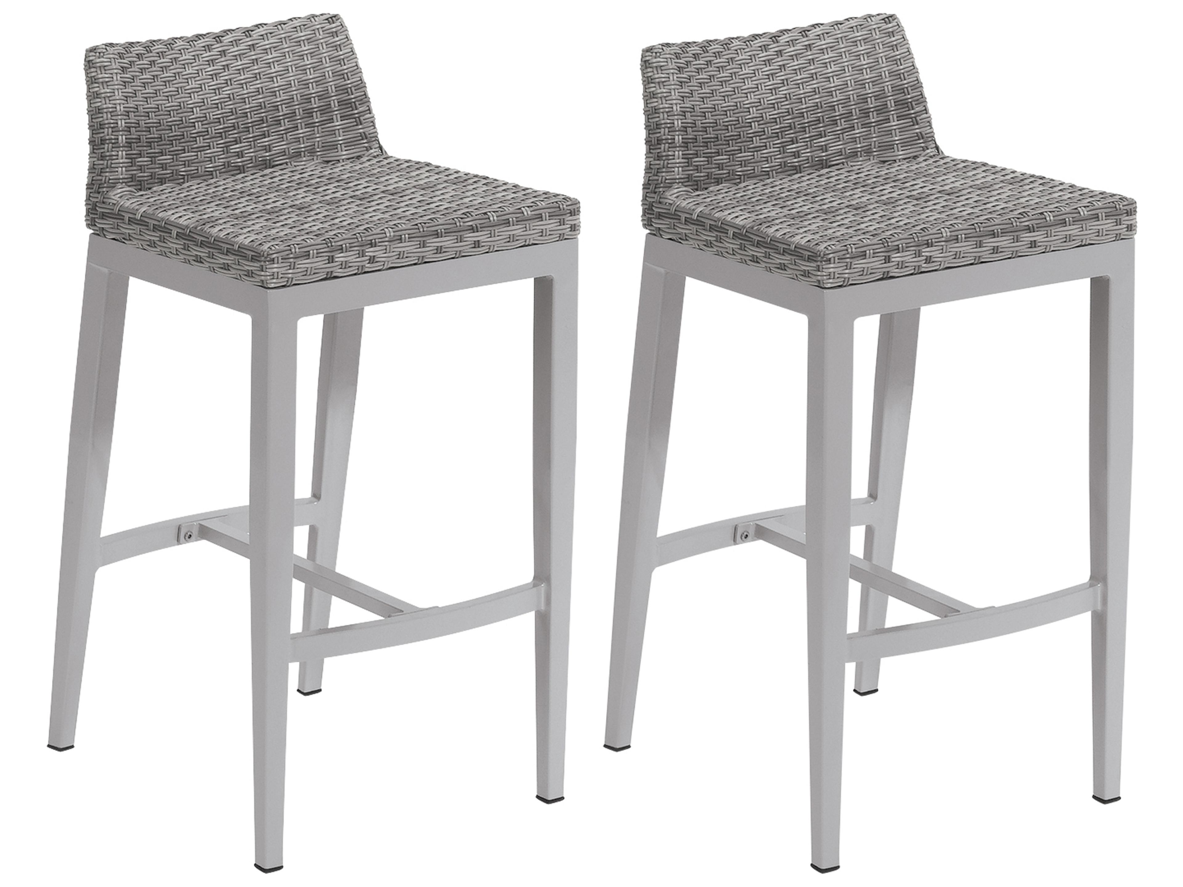 Argento Wicker Outdoor Patio Bar Stool Set of 2