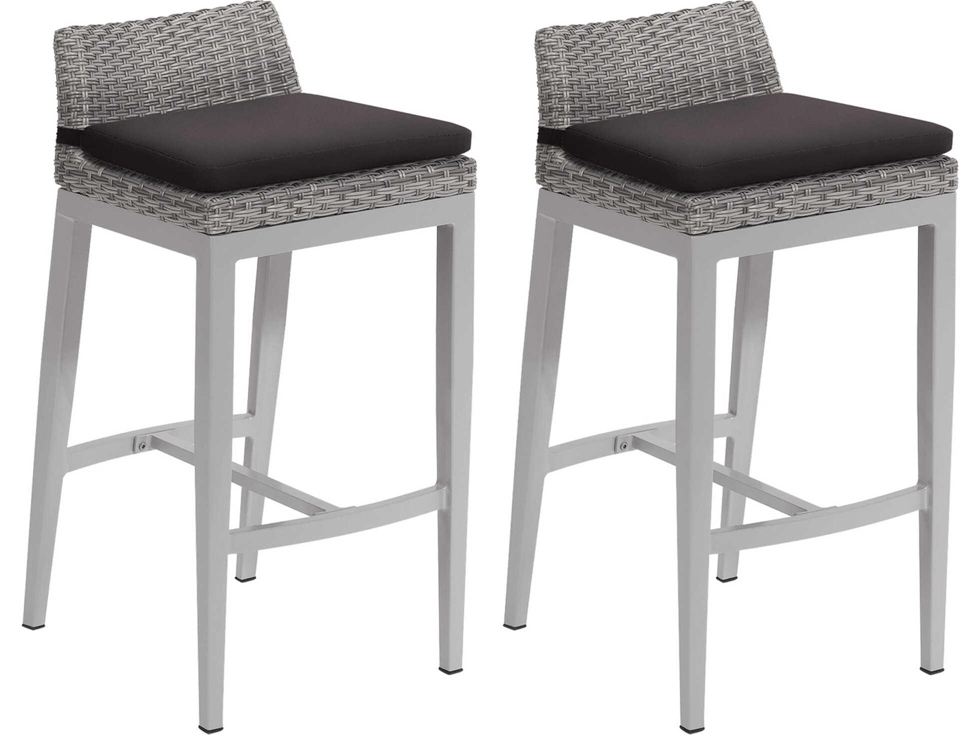 Argento Aluminum Cushion Bar Stool Set of 2