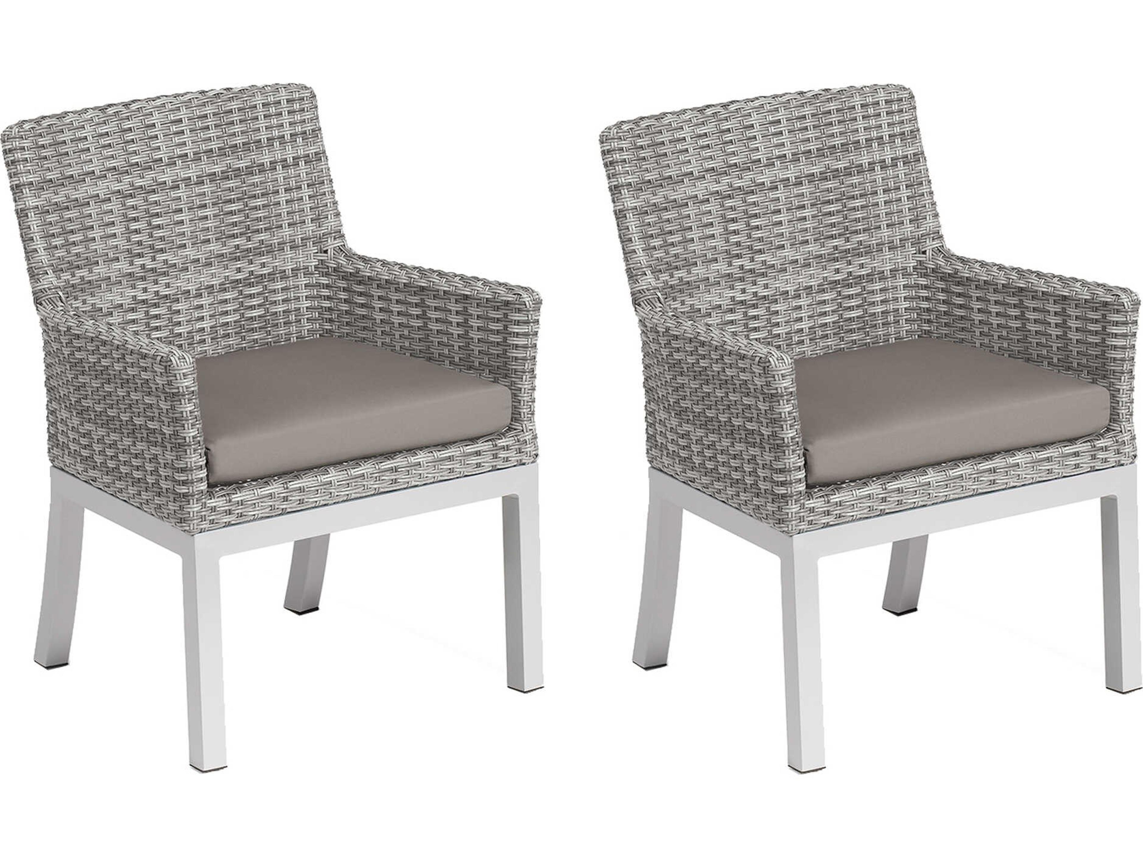 Oxford Garden Argento Aluminum Cushion Dining Chair Set of 2