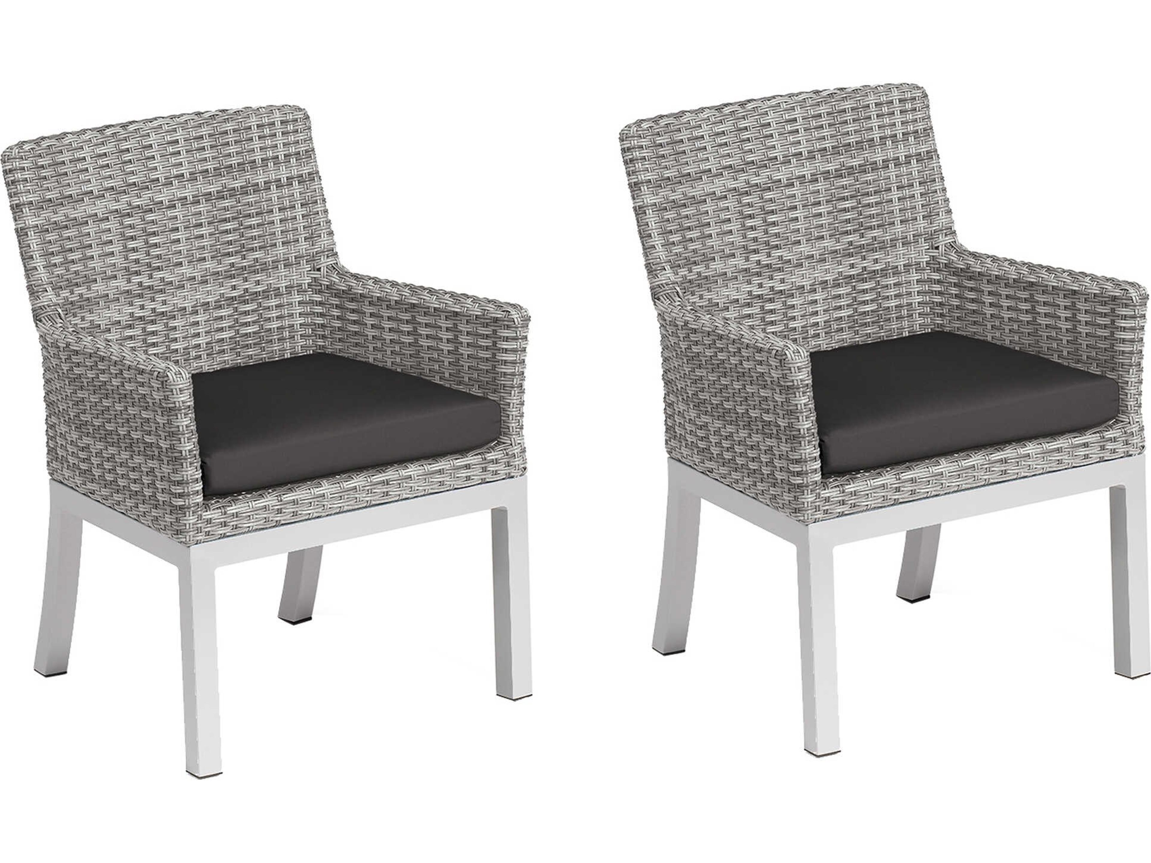 Oxford Garden Argento Aluminum Cushion Dining Chair Set of 2
